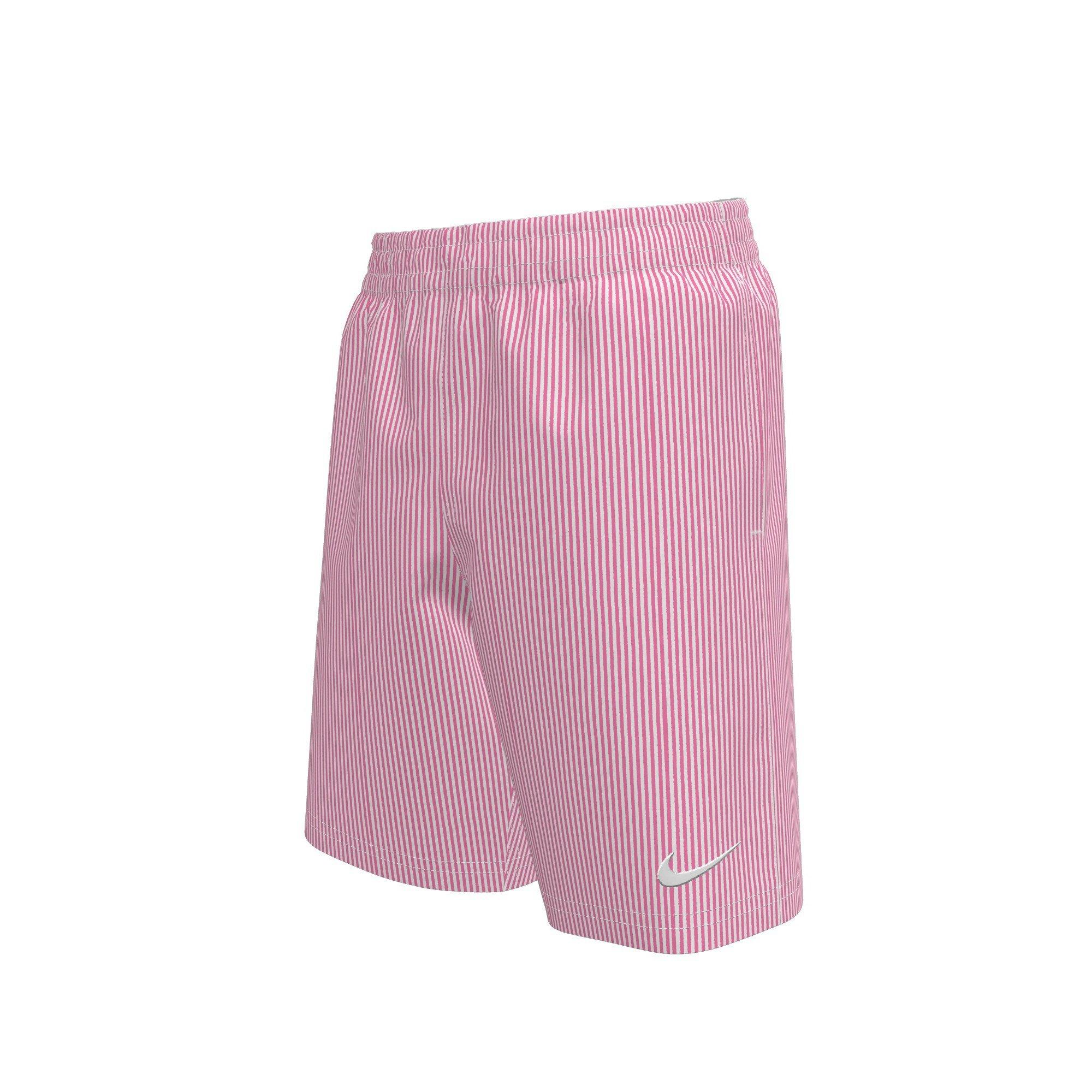 Nike Big Boys' Swim Breaker Ripple Texture 7" Brief-Lined Volley Swim Shorts - PINK Thumbnail View 1