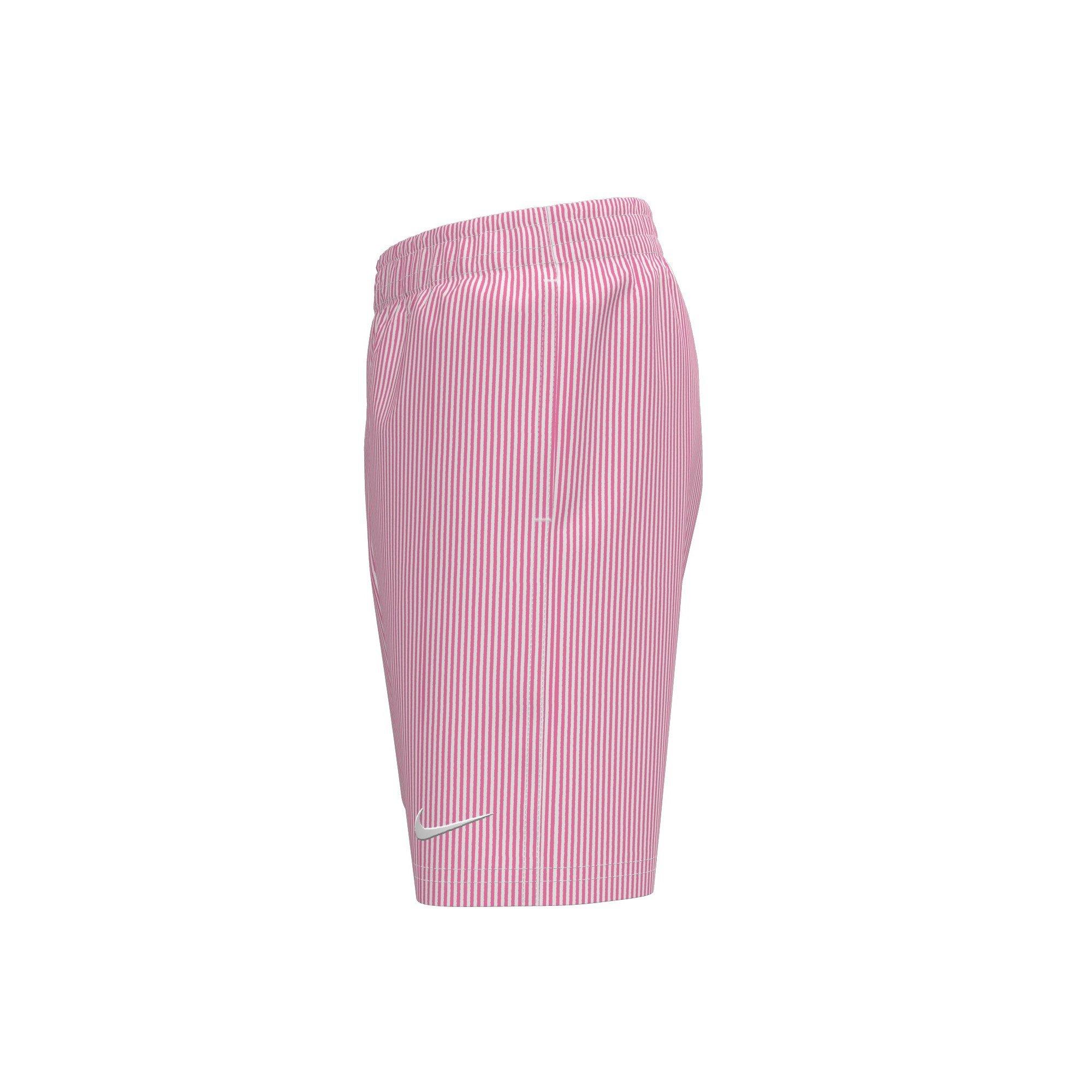 Nike Big Boys' Swim Breaker Ripple Texture 7" Brief-Lined Volley Swim Shorts - PINK Thumbnail View 3