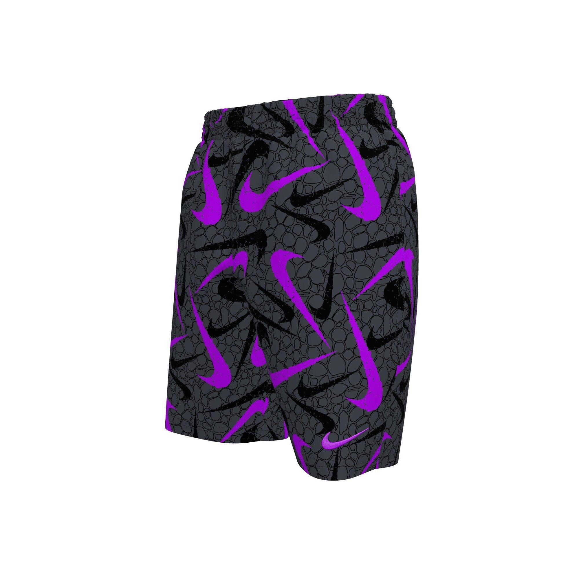 Nike Big Boys' Swim Breaker Pebble 7" Brief-Lined Volley Swim Shorts - BLACK Thumbnail View 1
