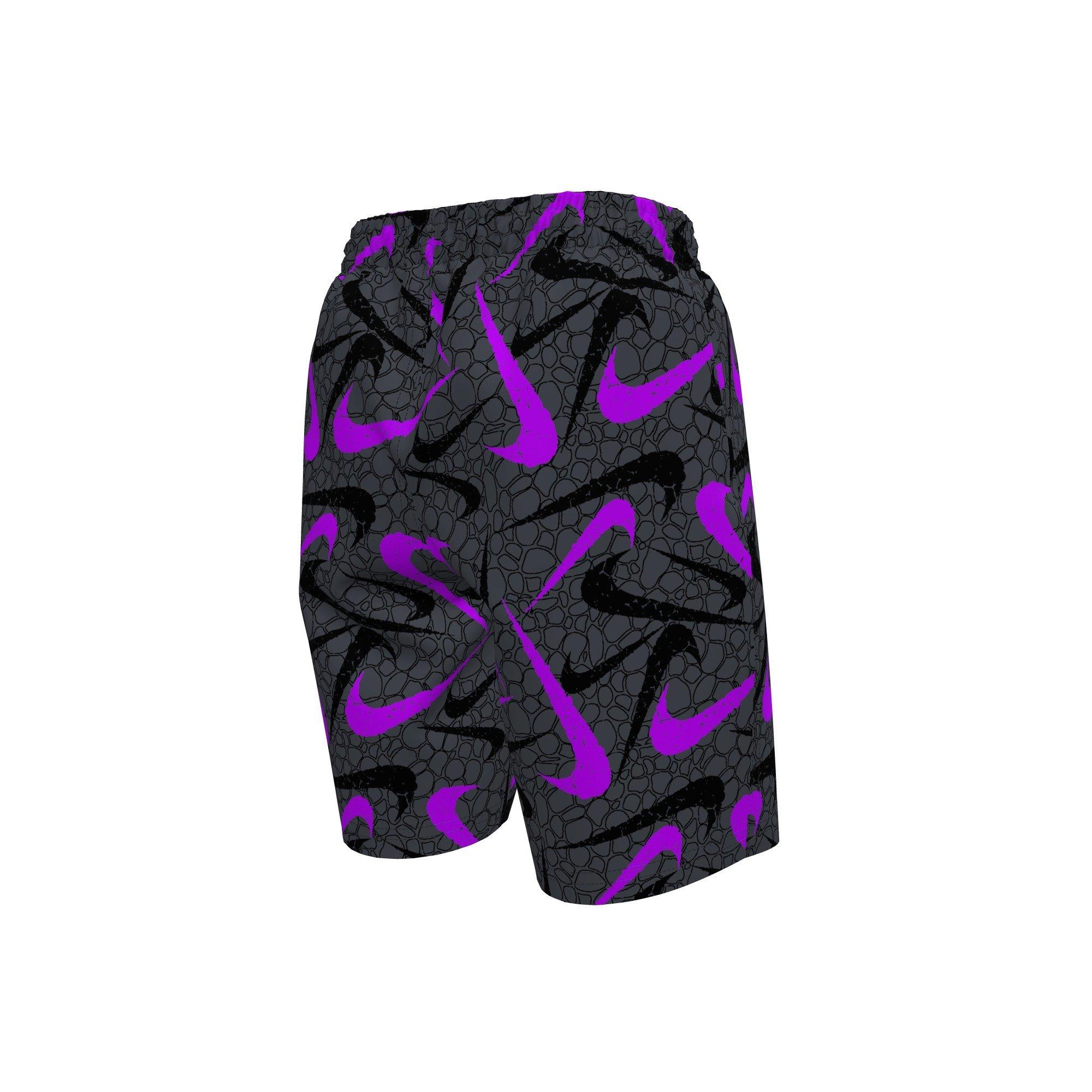 Nike Big Boys' Swim Breaker Pebble 7" Brief-Lined Volley Swim Shorts - BLACK Thumbnail View 2
