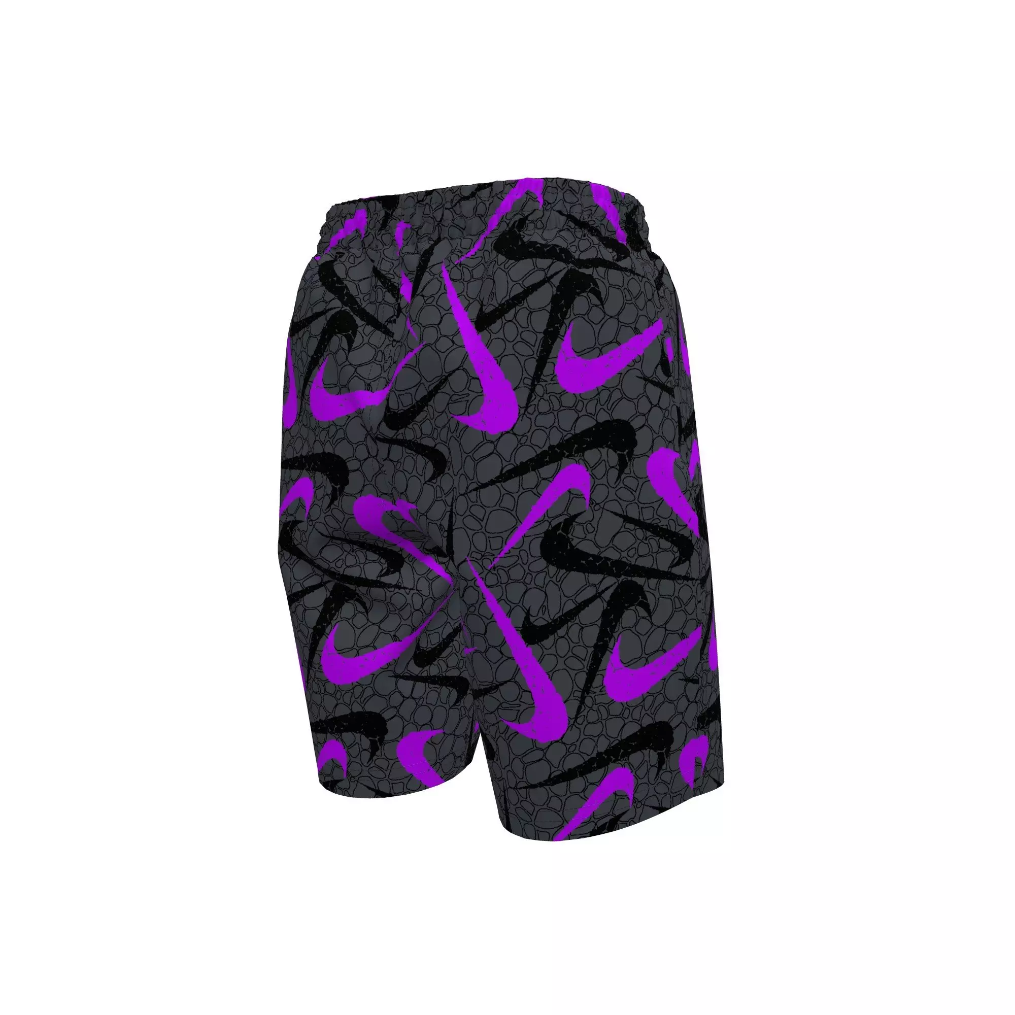 Nike Big Boys' Swim Breaker Pebble 7" Brief-Lined Volley Swim Shorts - BLACK