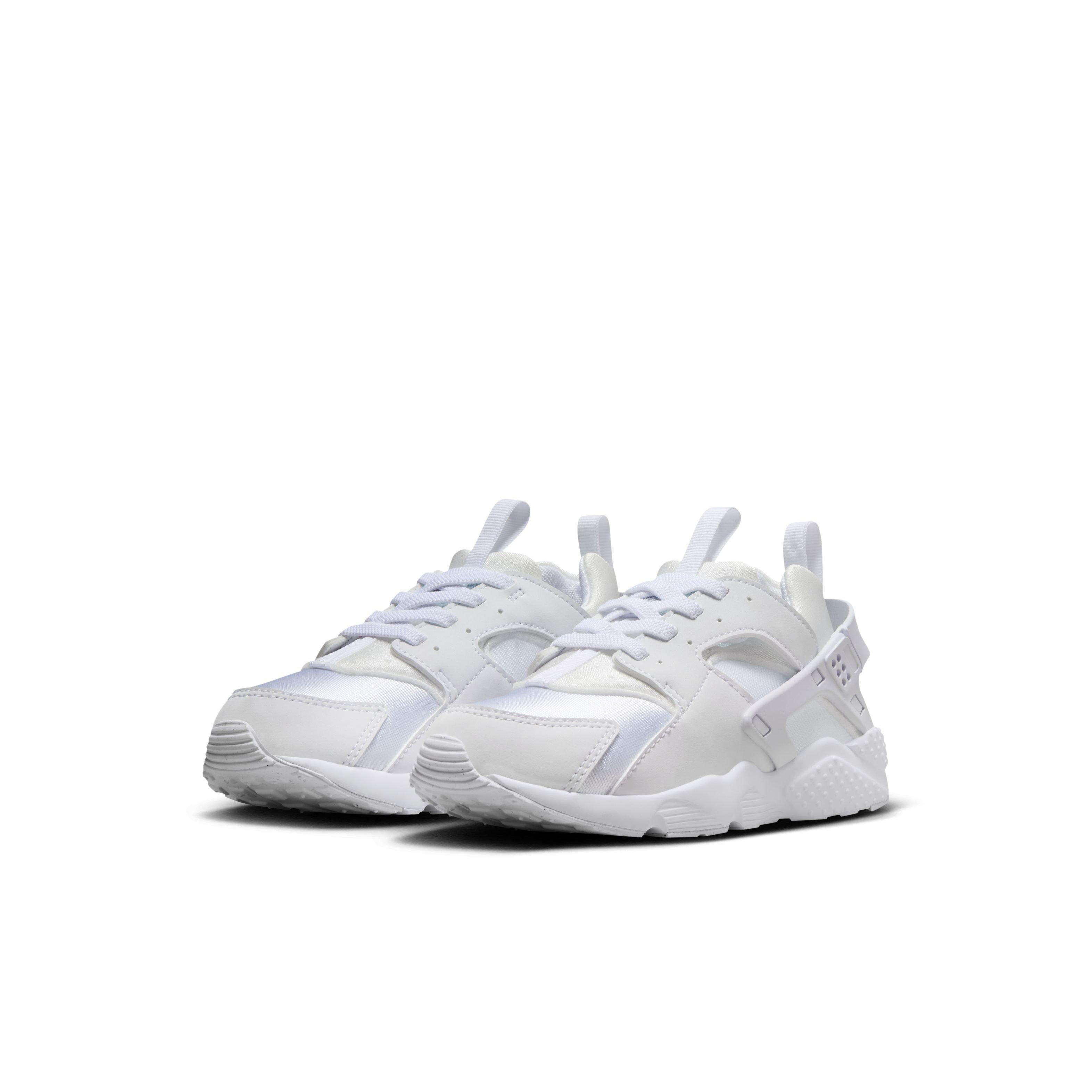 Nike Huarache Run 2.0 "White/Pure Platinum" Preschool Kids' Shoe - WHITE/GREY Thumbnail View 3