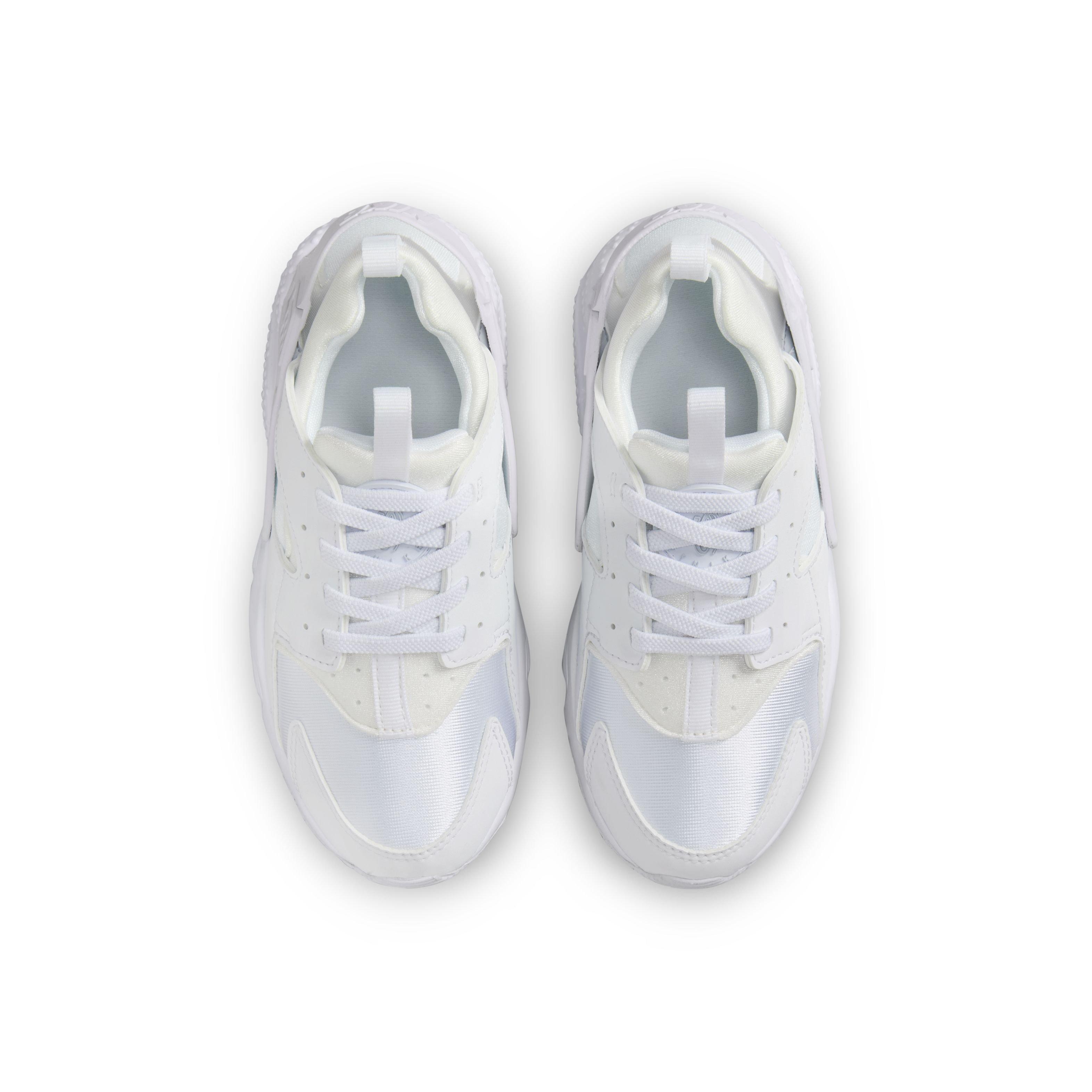 Nike Huarache Run 2.0 "White/Pure Platinum" Preschool Kids' Shoe - WHITE/GREY Thumbnail View 4
