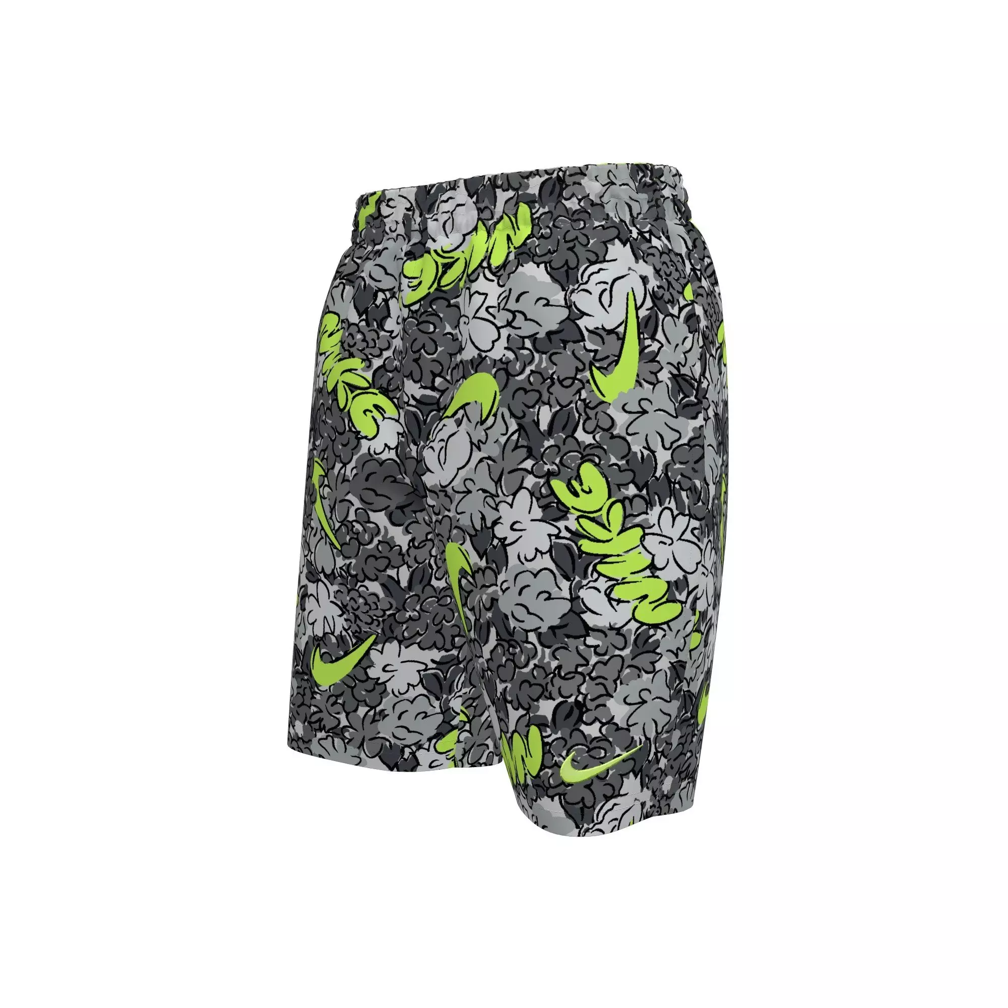Nike Big Boys' Swim Breaker Floral 7" Brief-Lined Volley Swim Shorts - GREY