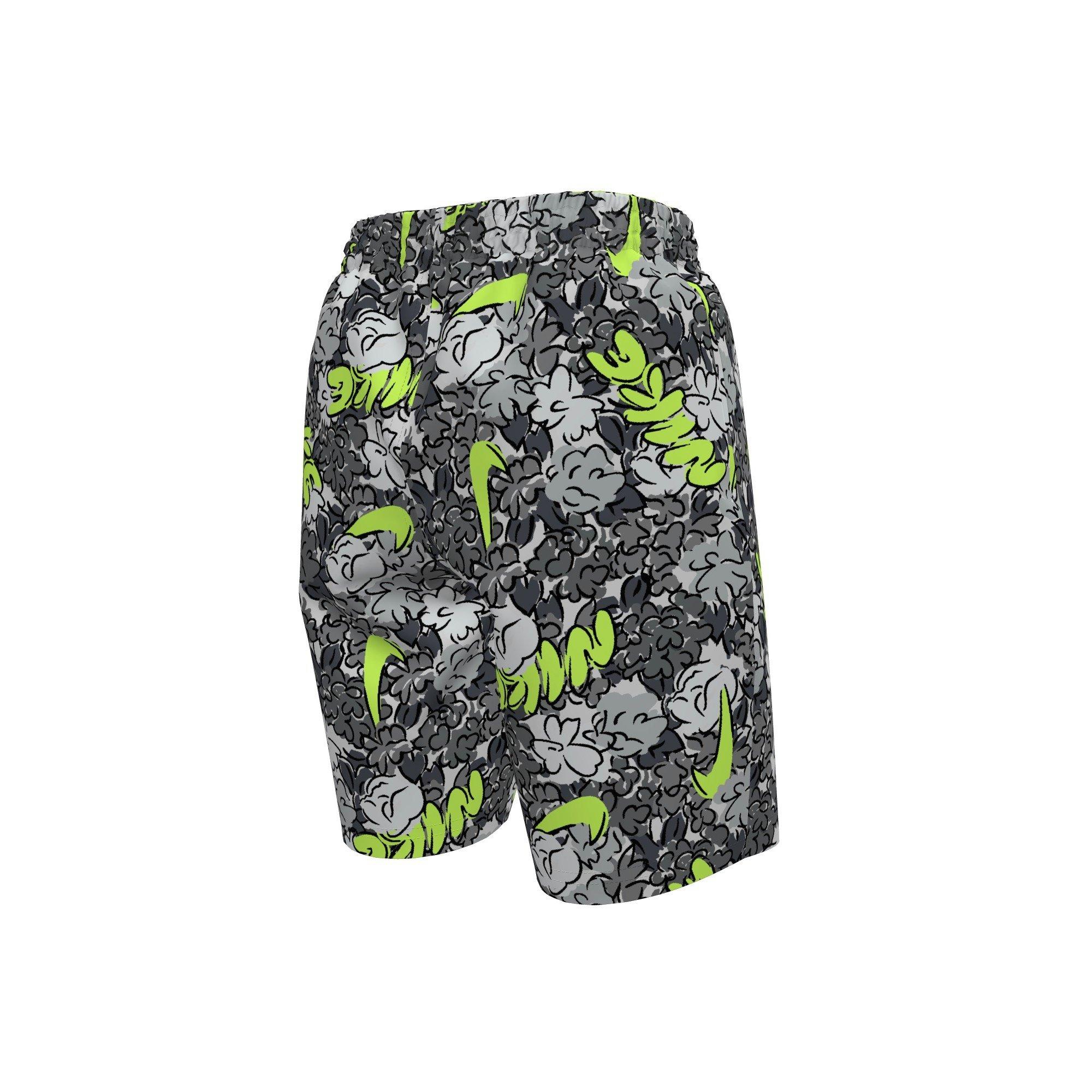 Nike Big Boys' Swim Breaker Floral 7" Brief-Lined Volley Swim Shorts - GREY Thumbnail View 2
