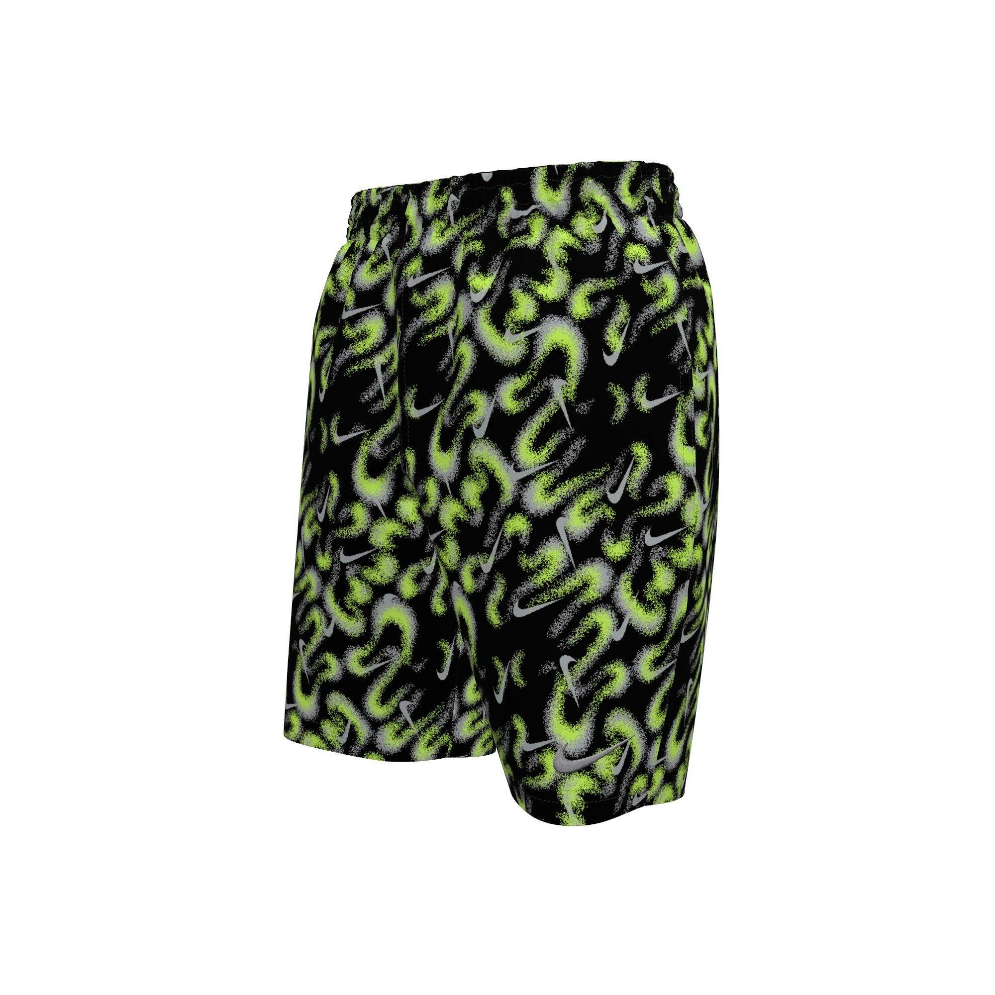 Nike Big Boys' Swim Breaker Airbrushfetti 7" Brief-Lined Volley Swim Shorts - BLACK Thumbnail View 1