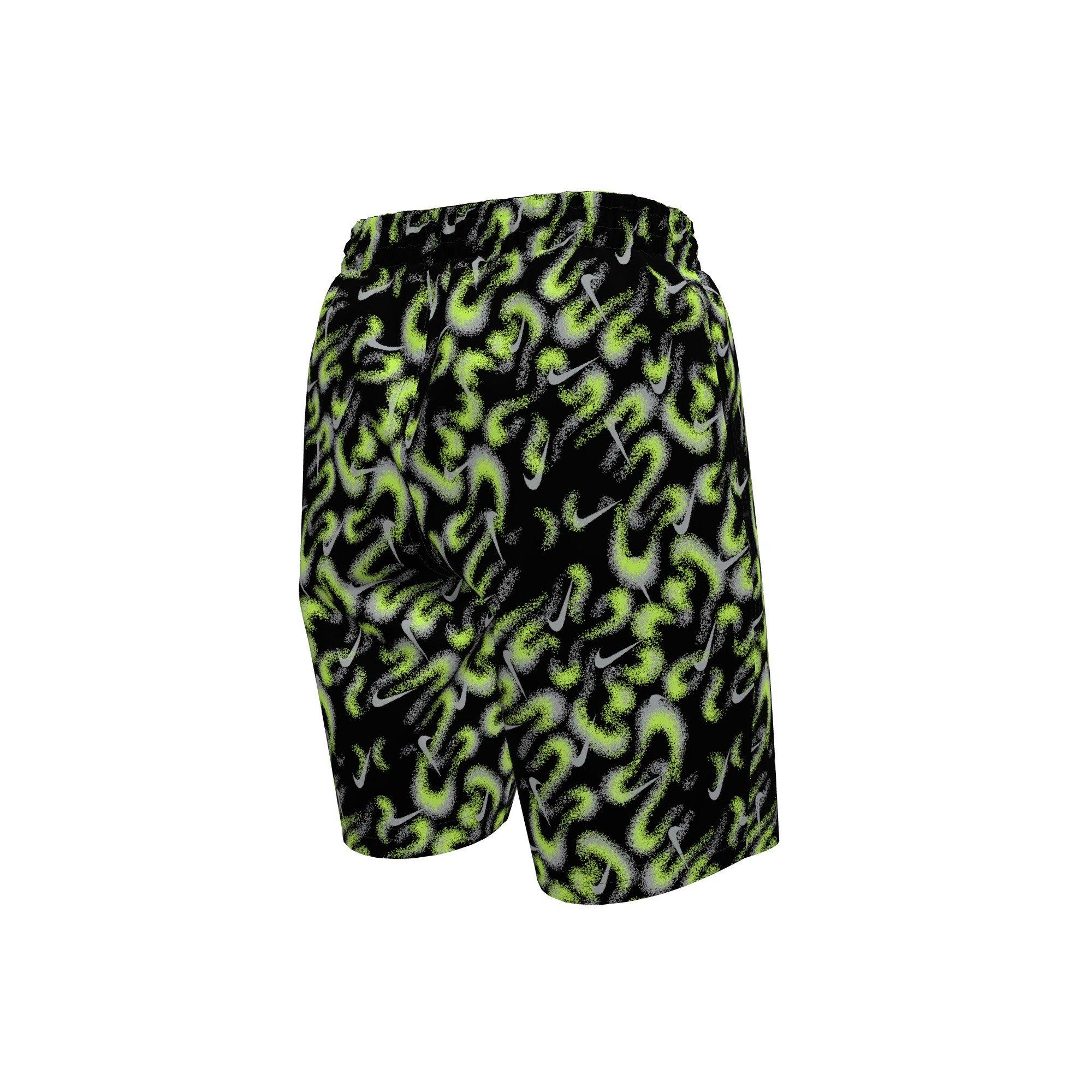 Nike Big Boys' Swim Breaker Airbrushfetti 7" Brief-Lined Volley Swim Shorts - BLACK Thumbnail View 2