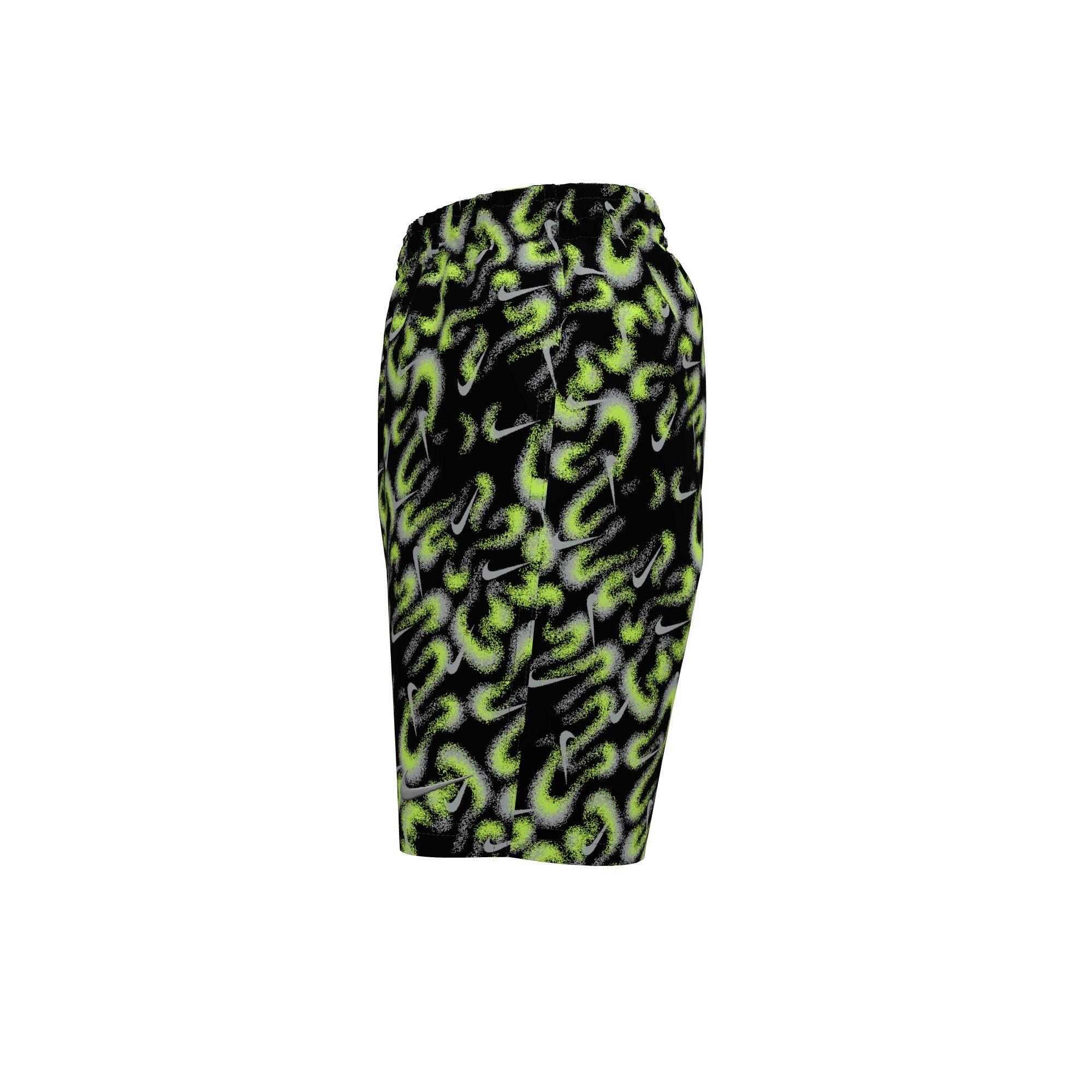 Nike Big Boys' Swim Breaker Airbrushfetti 7" Brief-Lined Volley Swim Shorts - BLACK Thumbnail View 3