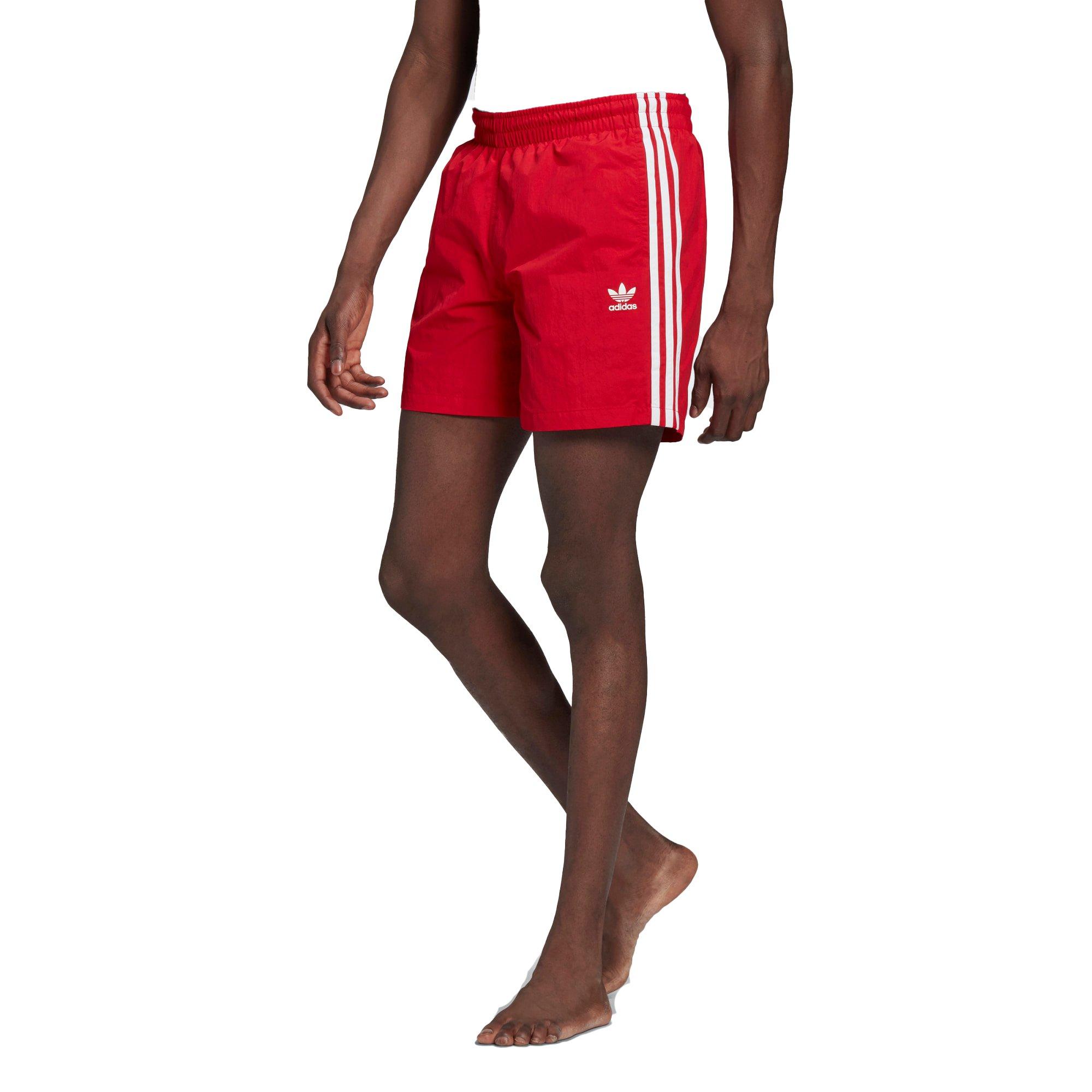 adidas Originals Men's Scarlet Adicolor Classic 3-Stripes Swim Shorts -  Hibbett | City Gear