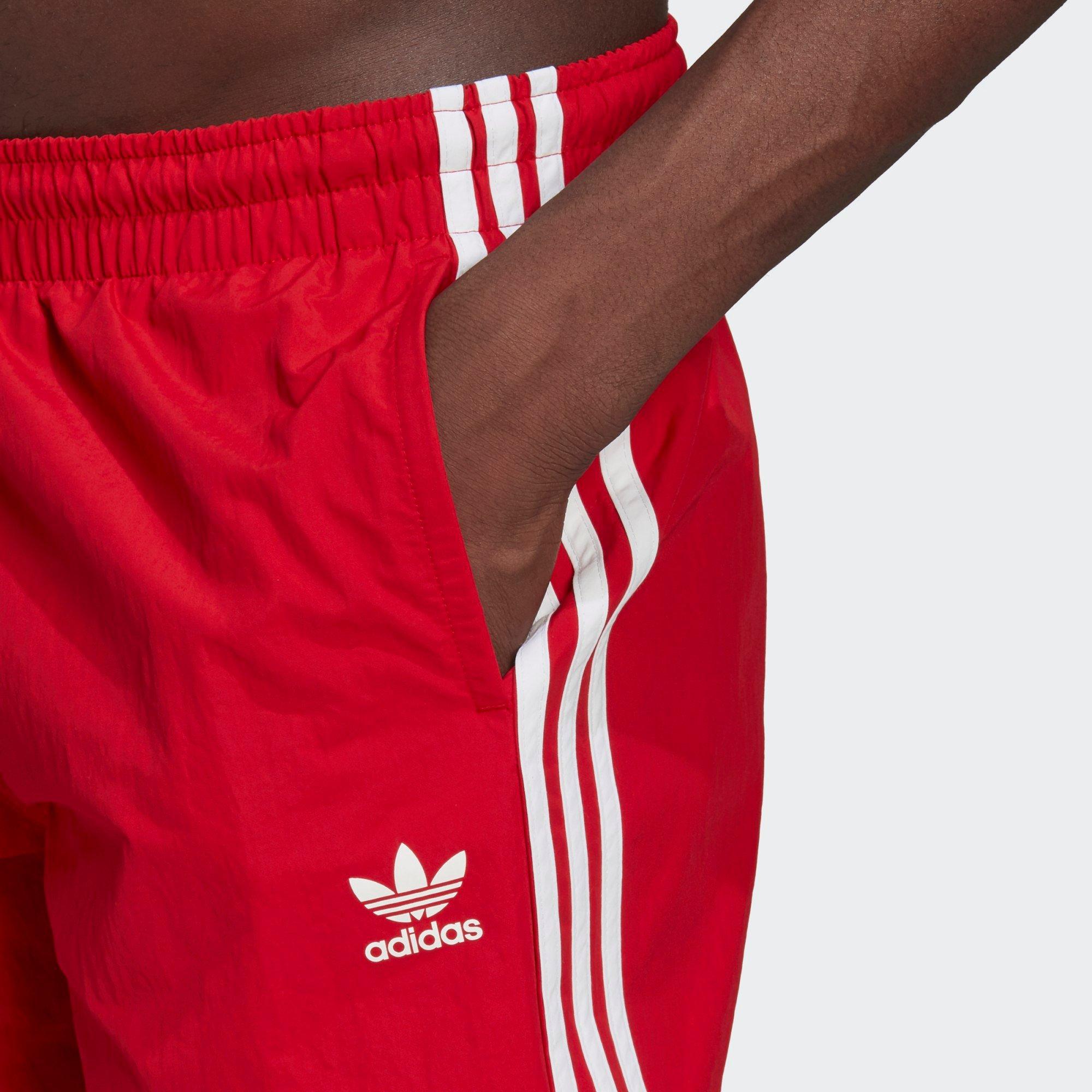 adidas Originals Men\'s Hibbett Gear - 3-Stripes Scarlet | Shorts City Adicolor Swim Classic