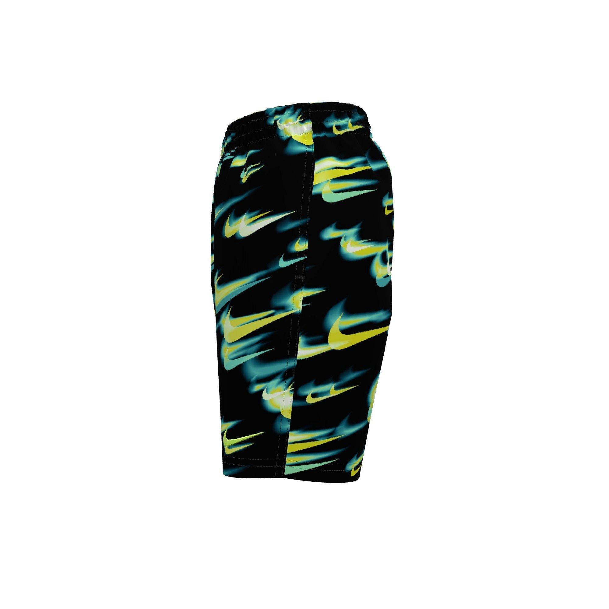 Nike Big Boys' Swim Breaker Asteroid Swoosh 7" Brief-Lined Volley Swim Shorts - VOLT Thumbnail View 3