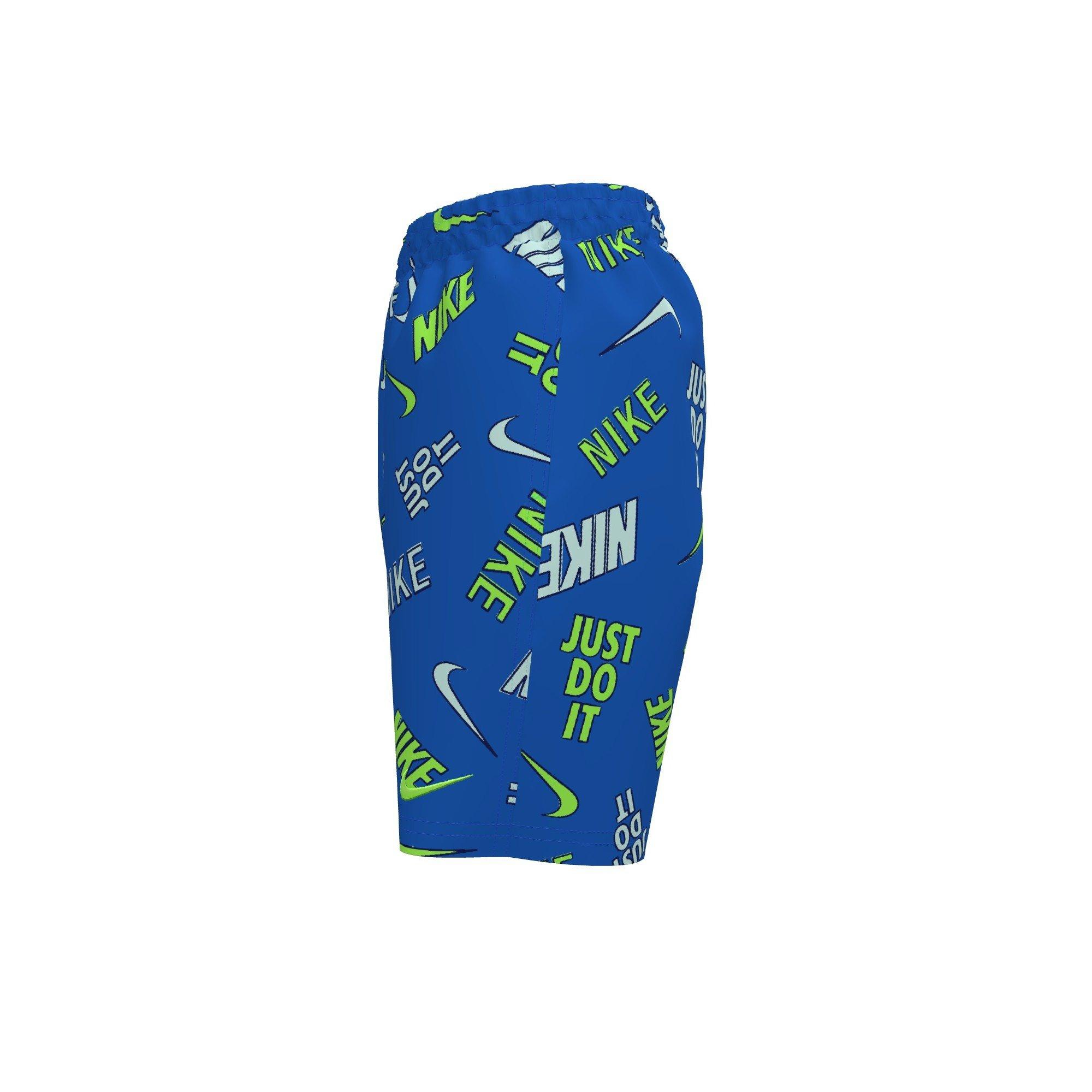 Nike Big Boys' Swim Breaker Outline 7" Brief-Lined Volley Swim Shorts - BLUE Thumbnail View 3
