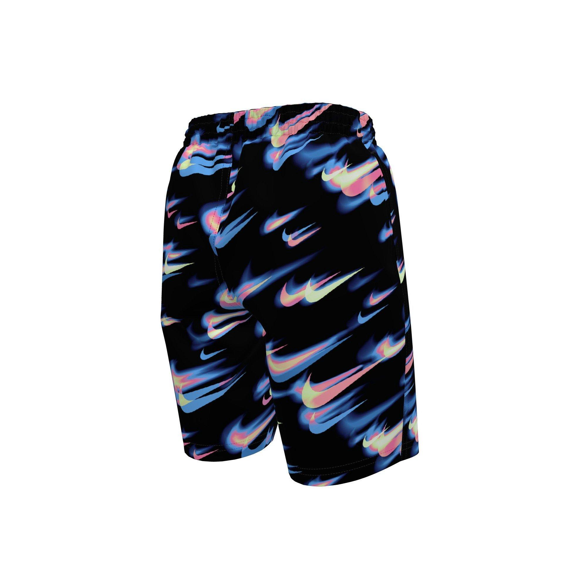 Nike Big Boys' Swim Breaker Asteroid Swoosh 7" Boxer Volley Swim Shorts - Black - BLACK Thumbnail View 2