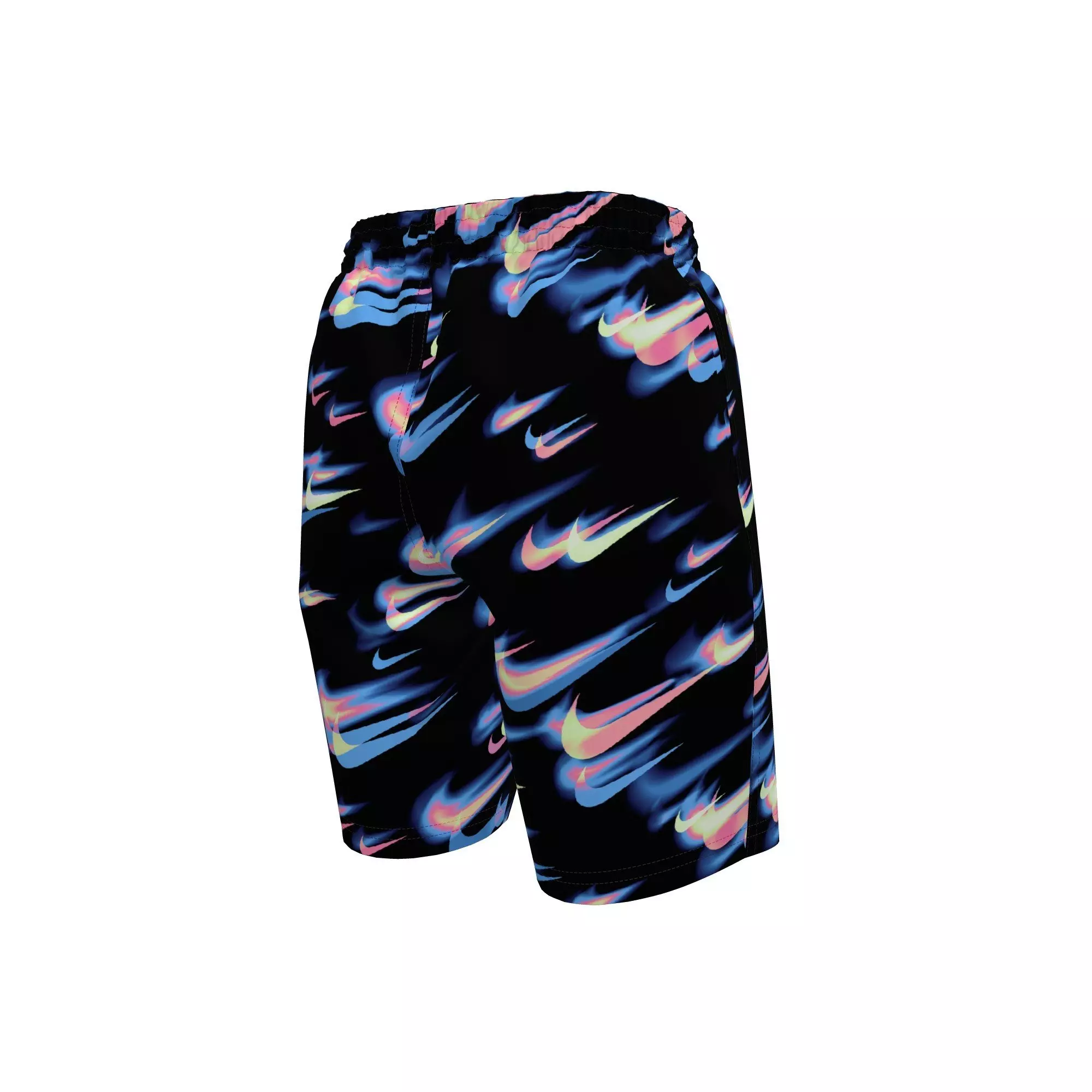 Nike Big Boys' Swim Breaker Asteroid Swoosh 7" Boxer Volley Swim Shorts - Black - BLACK