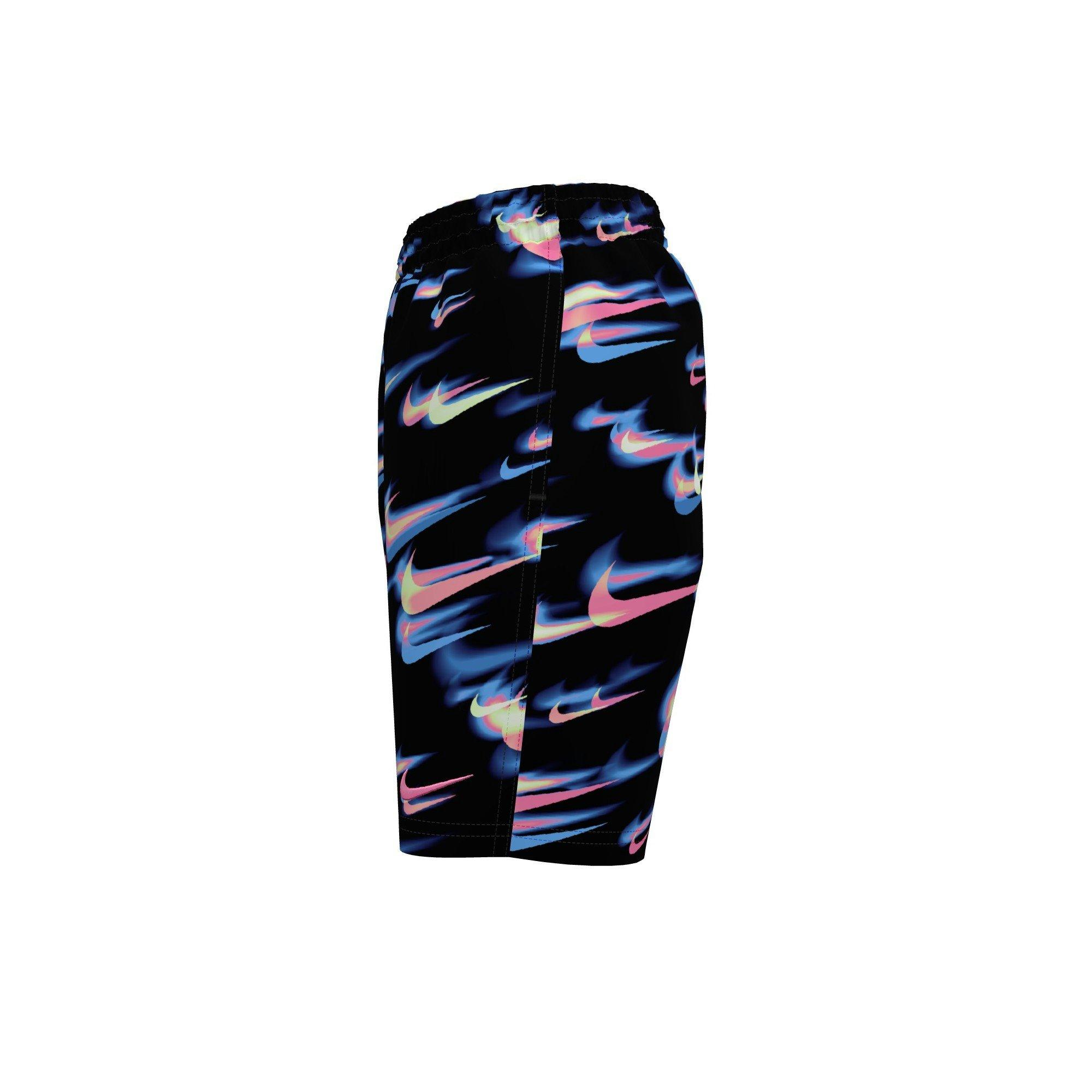 Nike Big Boys' Swim Breaker Asteroid Swoosh 7" Boxer Volley Swim Shorts - Black - BLACK Thumbnail View 3