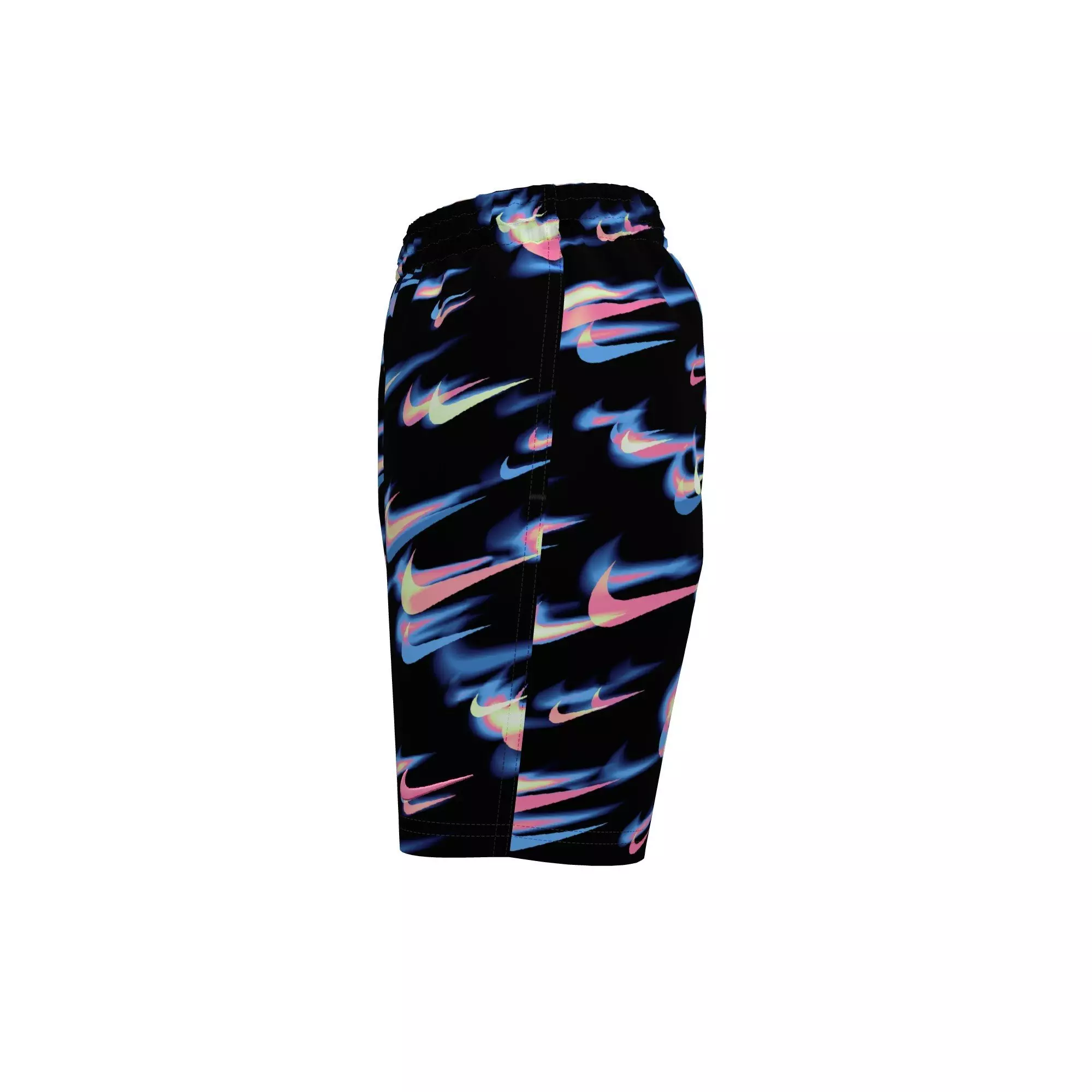 Nike Big Boys' Swim Breaker Asteroid Swoosh 7" Boxer Volley Swim Shorts - Black - BLACK