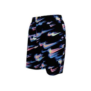 Nike Big Boys' Swim Breaker Asteroid Swoosh 7" Boxer Volley Swim Shorts - Black