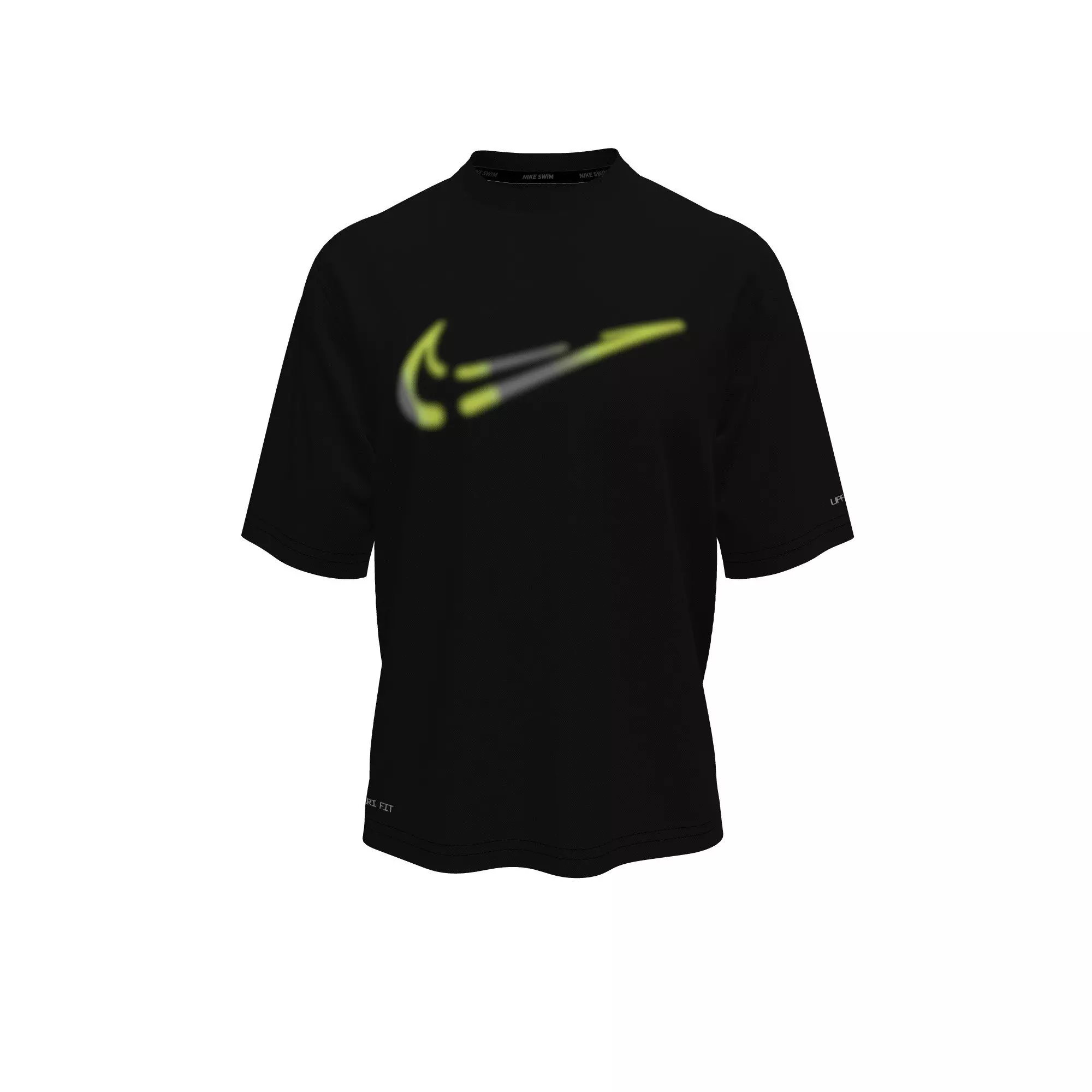 Nike Big Boys' Swim Hydroguard Swoosh Dri-FIT UV Short Sleeve Swim Top - BLACK