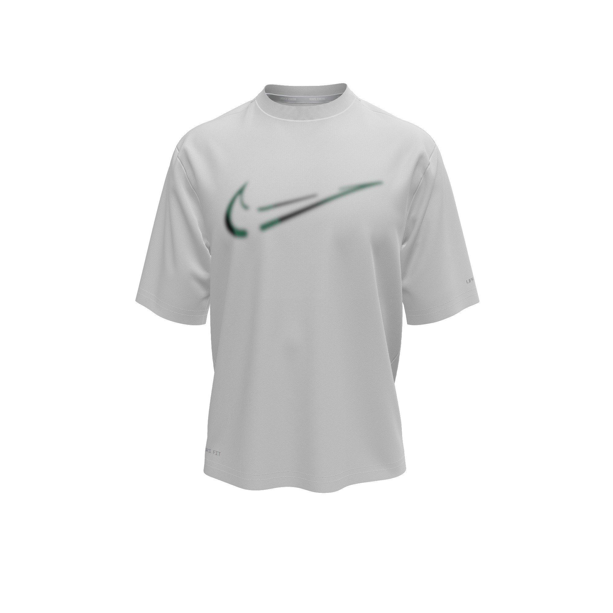 Nike Big Boys' Swim Hydroguard Swoosh Dri-FIT UV Short Sleeve Swim Top - WHITE Thumbnail View 3