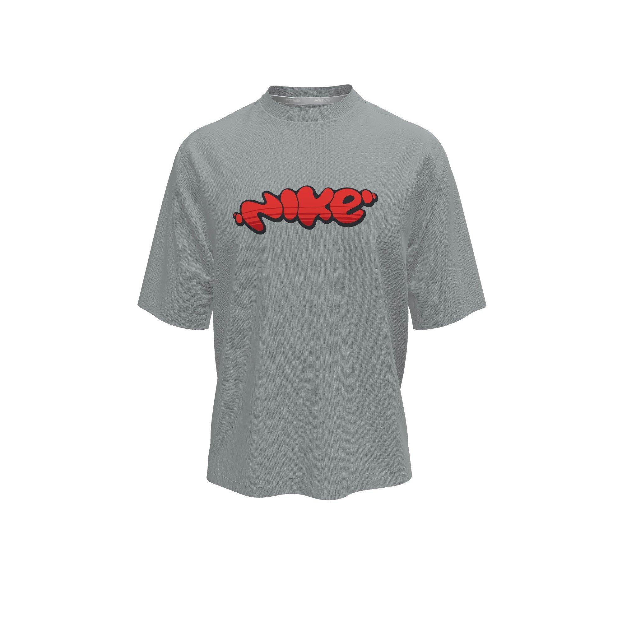 Nike Big Boys' Swim Hydroguard Bubble Dri-FIT UV Short Sleeve Swim Top - GREY Thumbnail View 3