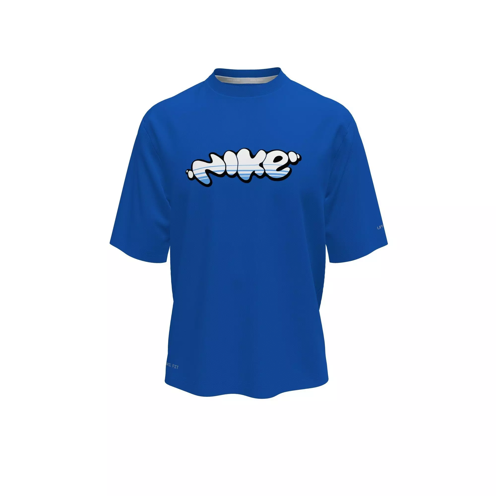 Nike Big Boys' Swim Hydroguard Bubble Dri-FIT UV Short Sleeve Swim Top - BLUE