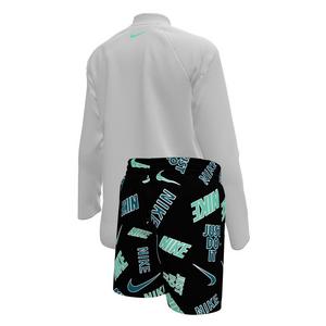 Nike Little Boys' Swim Logo Long Sleeve Top and Short Swim Set