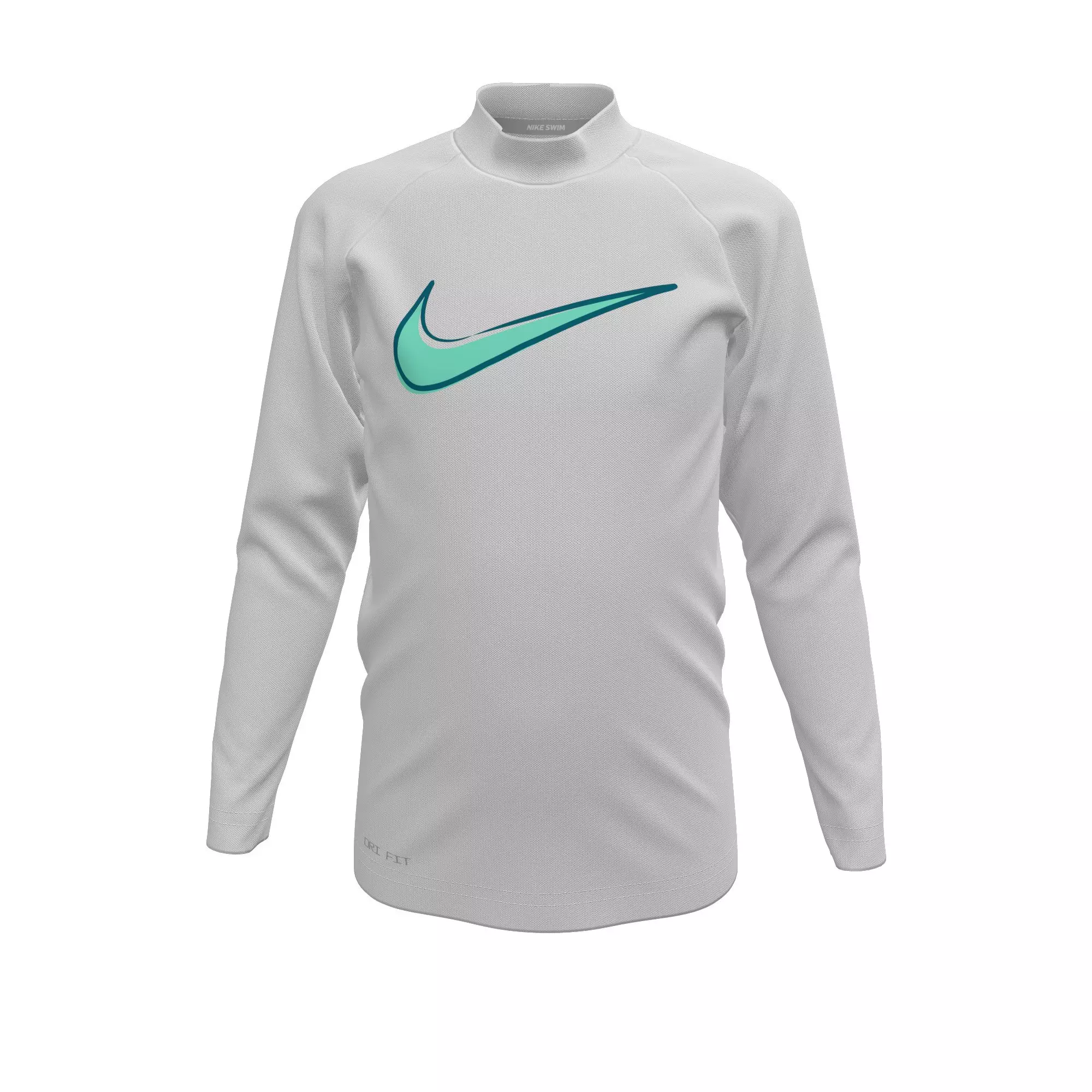 Nike Little Boys' Swim Logo Long Sleeve Top and Short Swim Set - BLACK