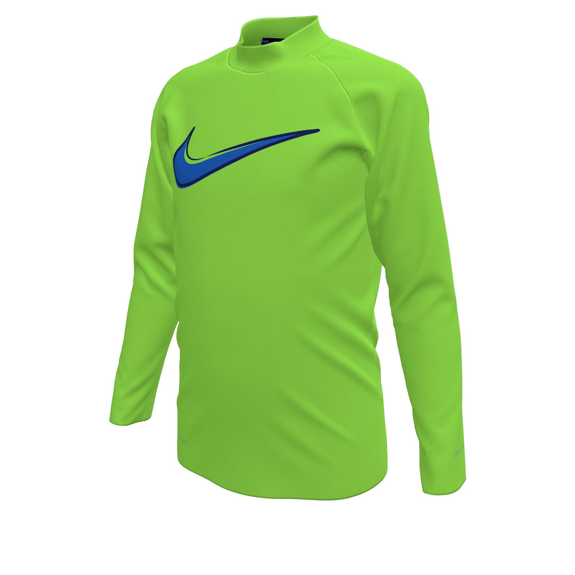 Nike Little Boys' Swim Logo Long Sleeve Top and Short Swim Set - BLUE Thumbnail View 3