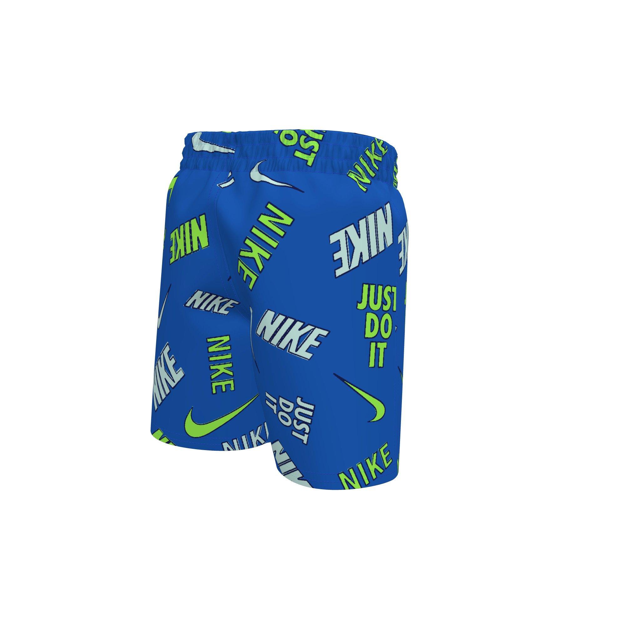 Nike Little Boys' Swim Logo Long Sleeve Top and Short Swim Set - BLUE Thumbnail View 7