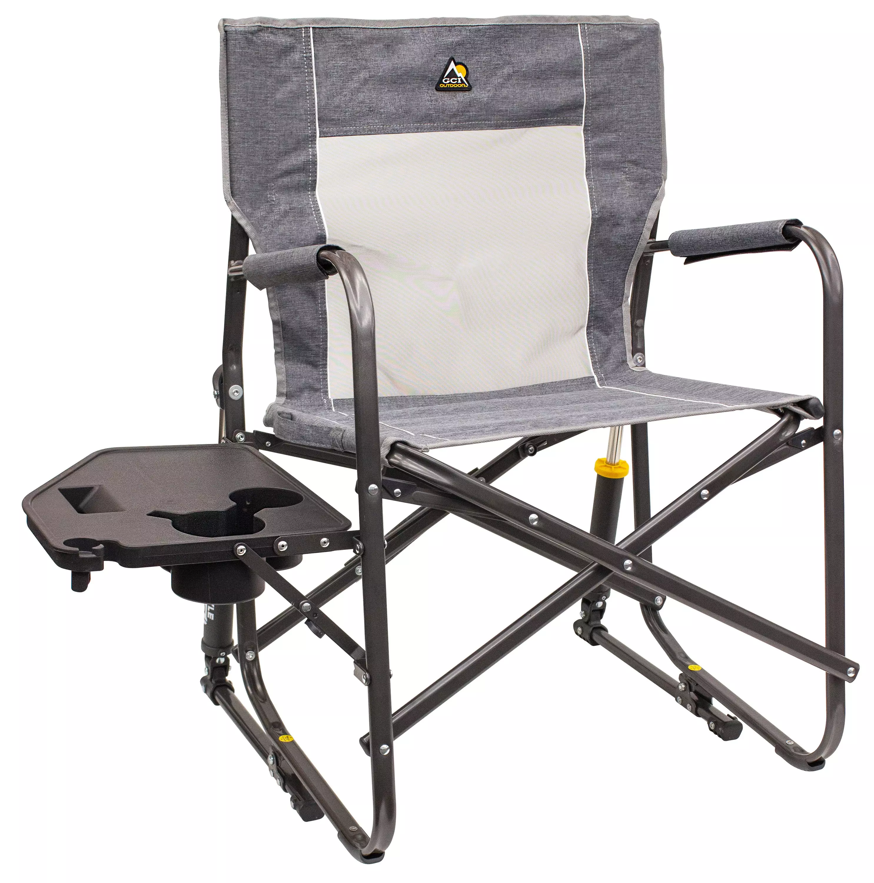 GCI Outdoor Freestyle Rocker with Side Table -Heathered Pewter - HEATHERED PEWTER