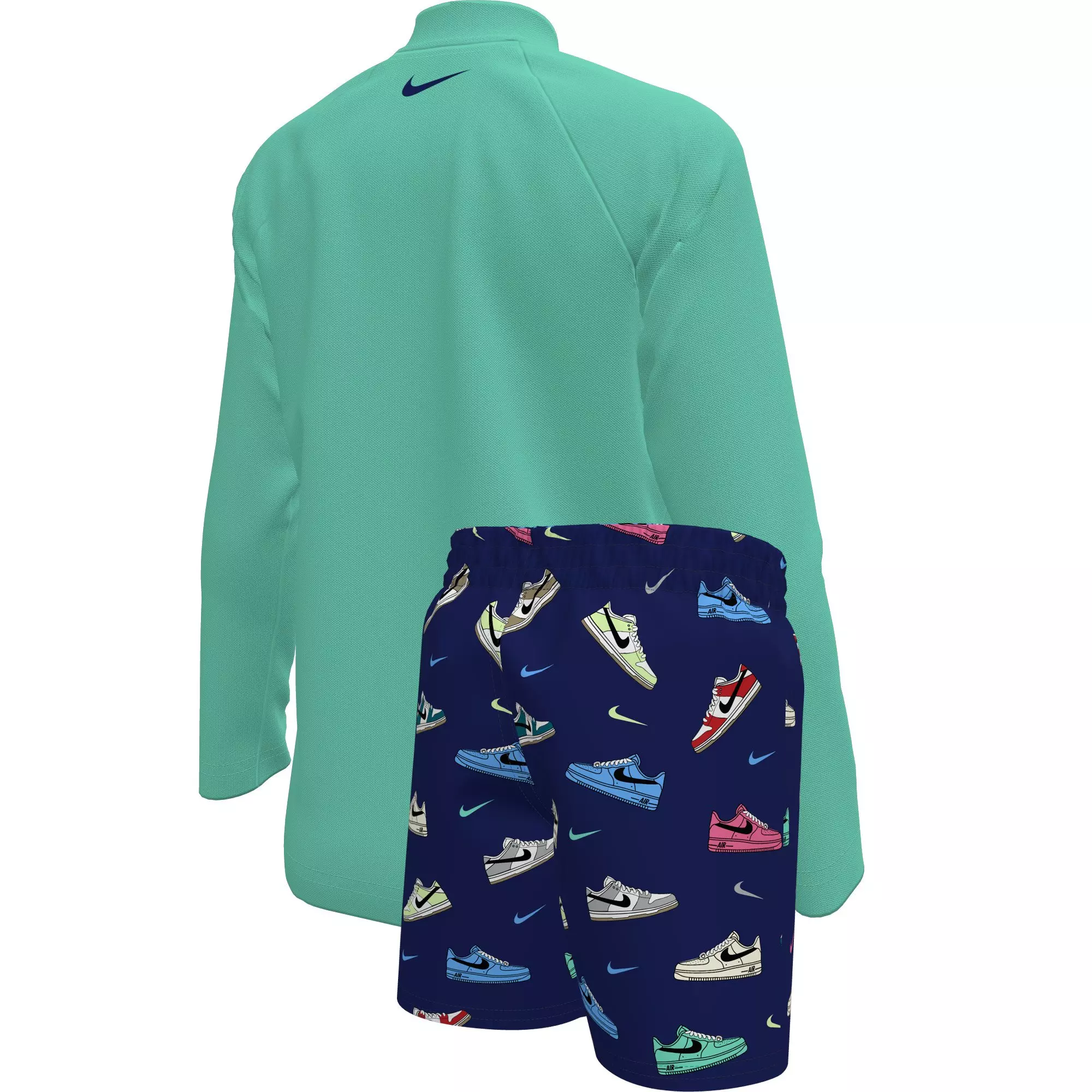 Nike Little Boys' Swim Kicks Long Sleeve Top and Short Swim Set - NAVY