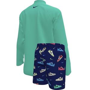 Nike Little Boys' Swim Kicks Long Sleeve Top and Short Swim Set