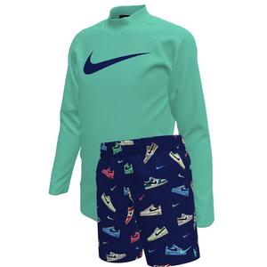 Nike Little Boys' Swim Kicks Long Sleeve Top and Short Swim Set