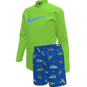 Nike Little Boys' Swim Kicks Long Sleeve Top and Short Swim Set