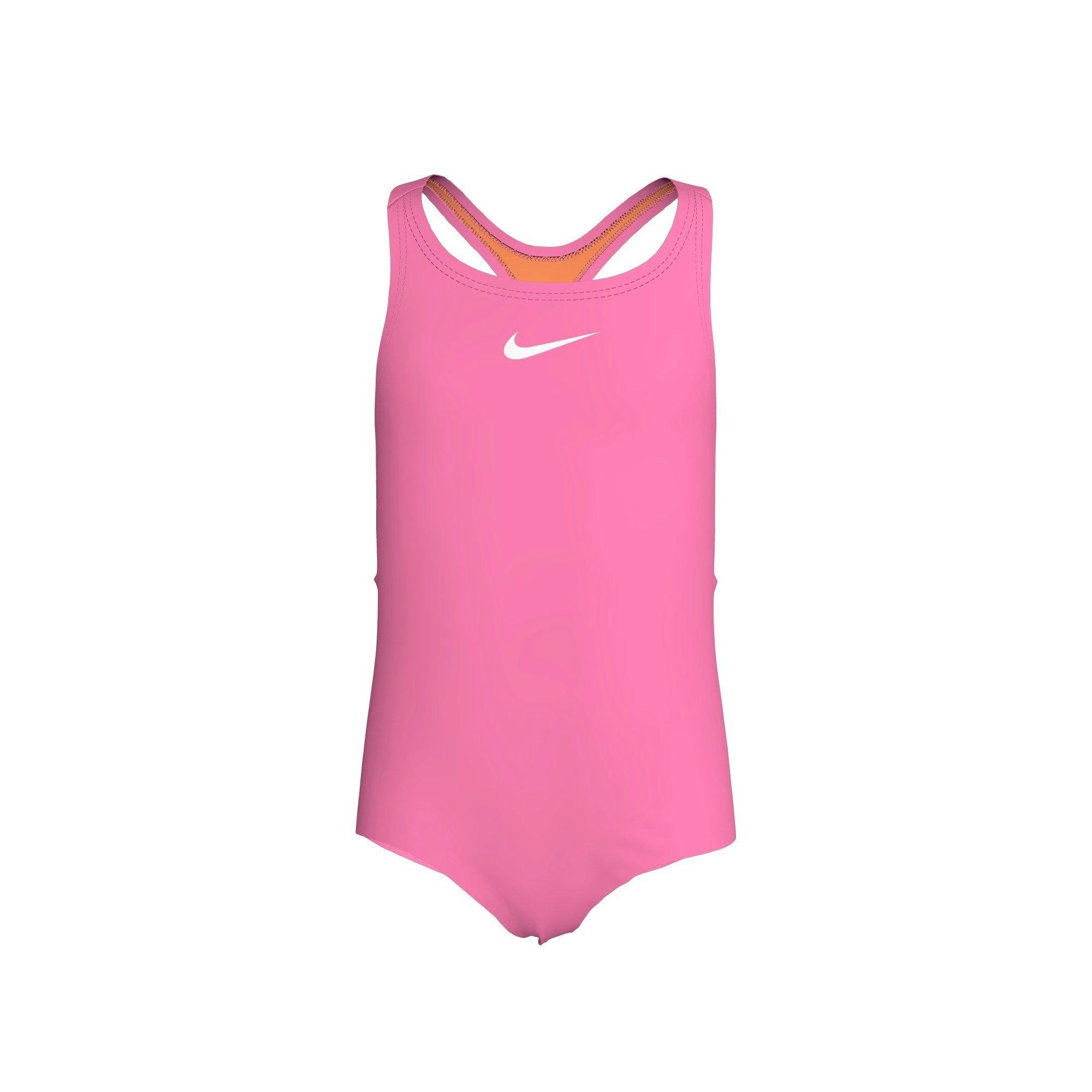 Nike Little Girls' Swim Effortless Racerback One Piece Swimsuit - PINK Thumbnail View 3