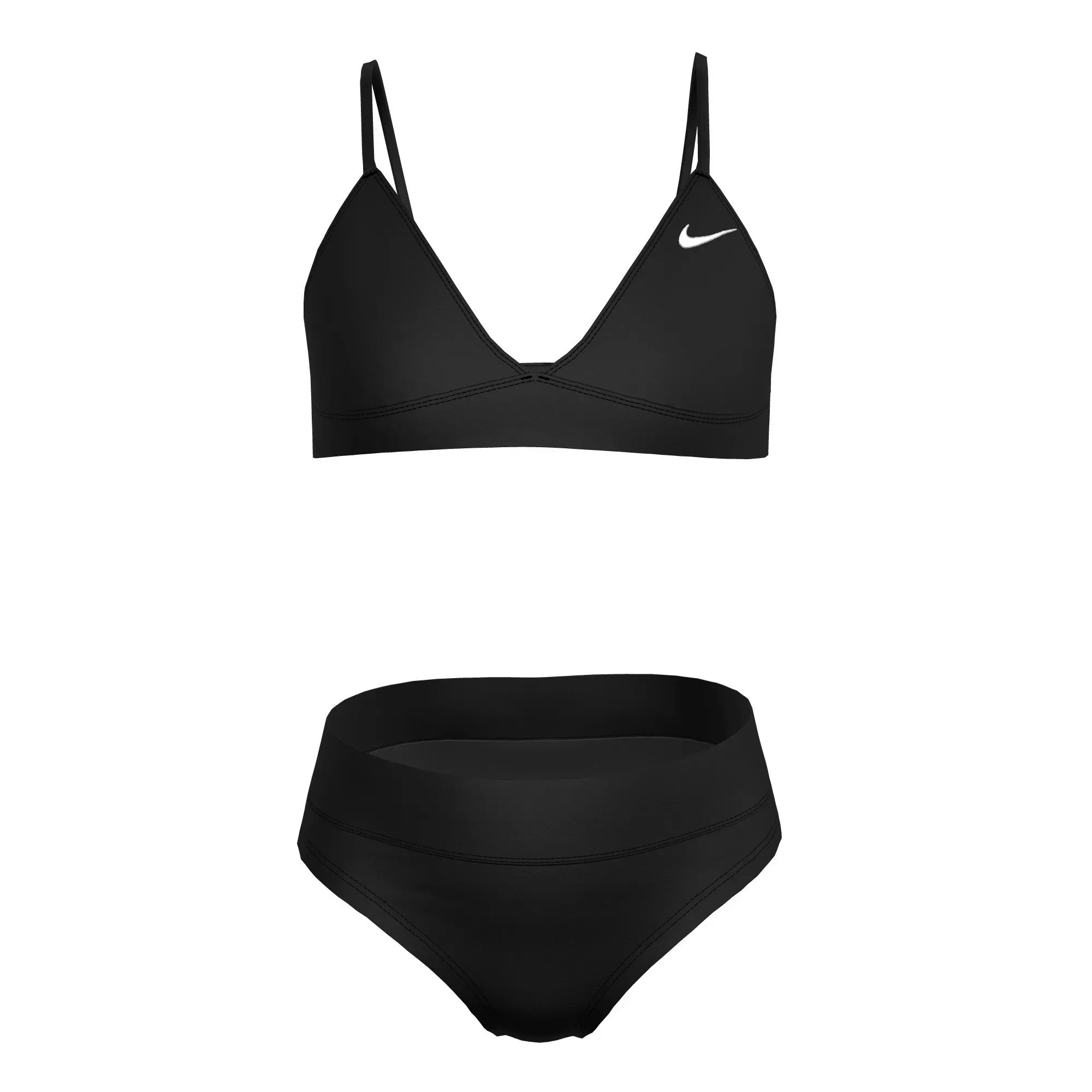 Nike Big Girls' Swim Effortless Essential Triangle Bikini - BLACK