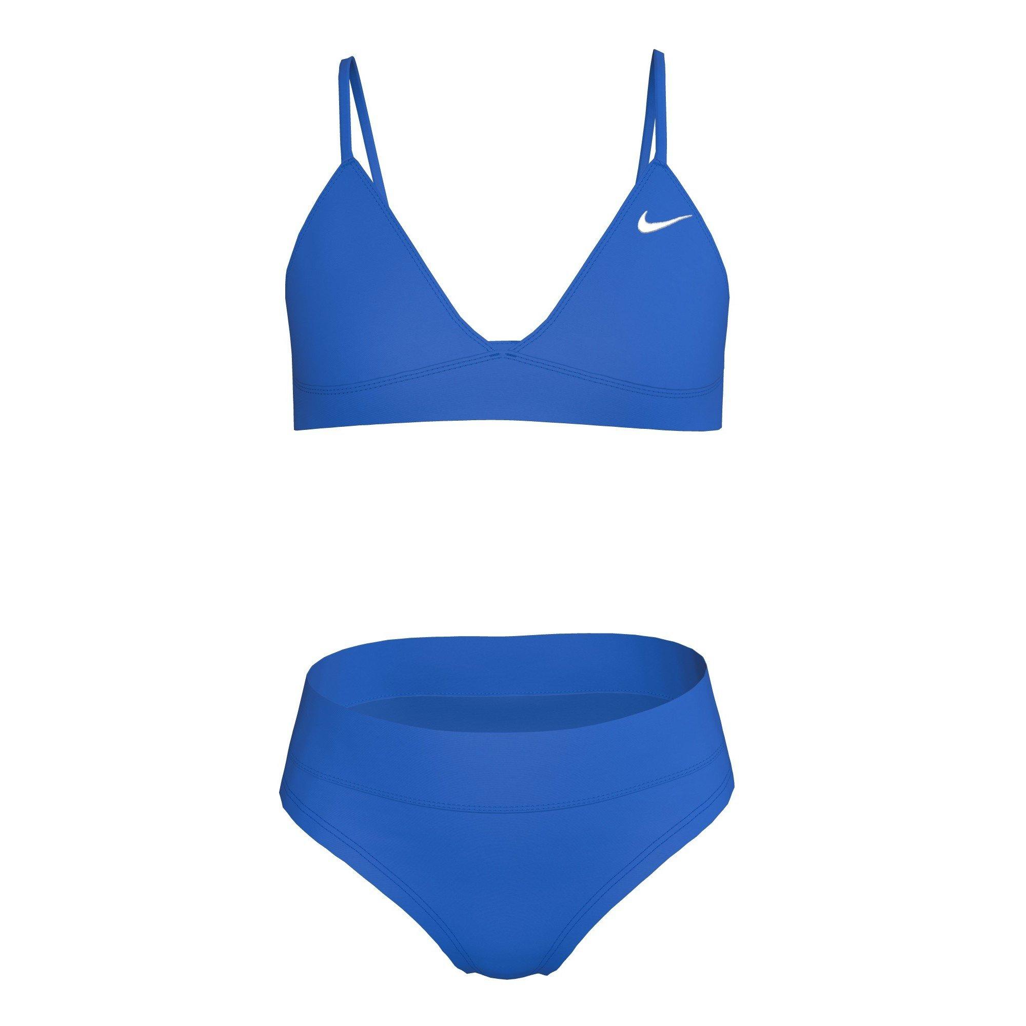 Nike Big Girls' Swim Effortless Essential Triangle Bikini - BLUE Thumbnail View 3