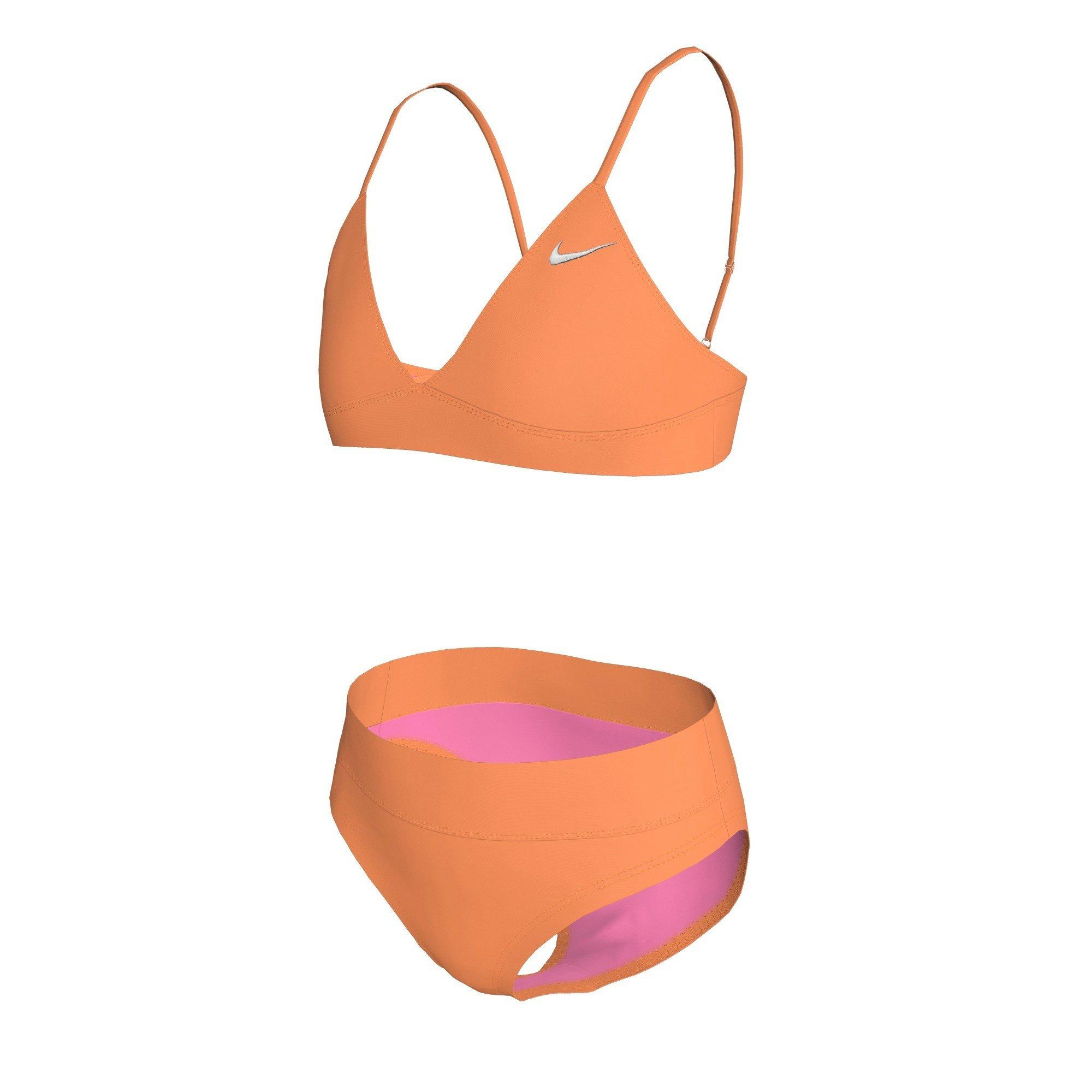 Nike Big Girls' Swim Effortless Essential Triangle Bikini - ORANGE Thumbnail View 1