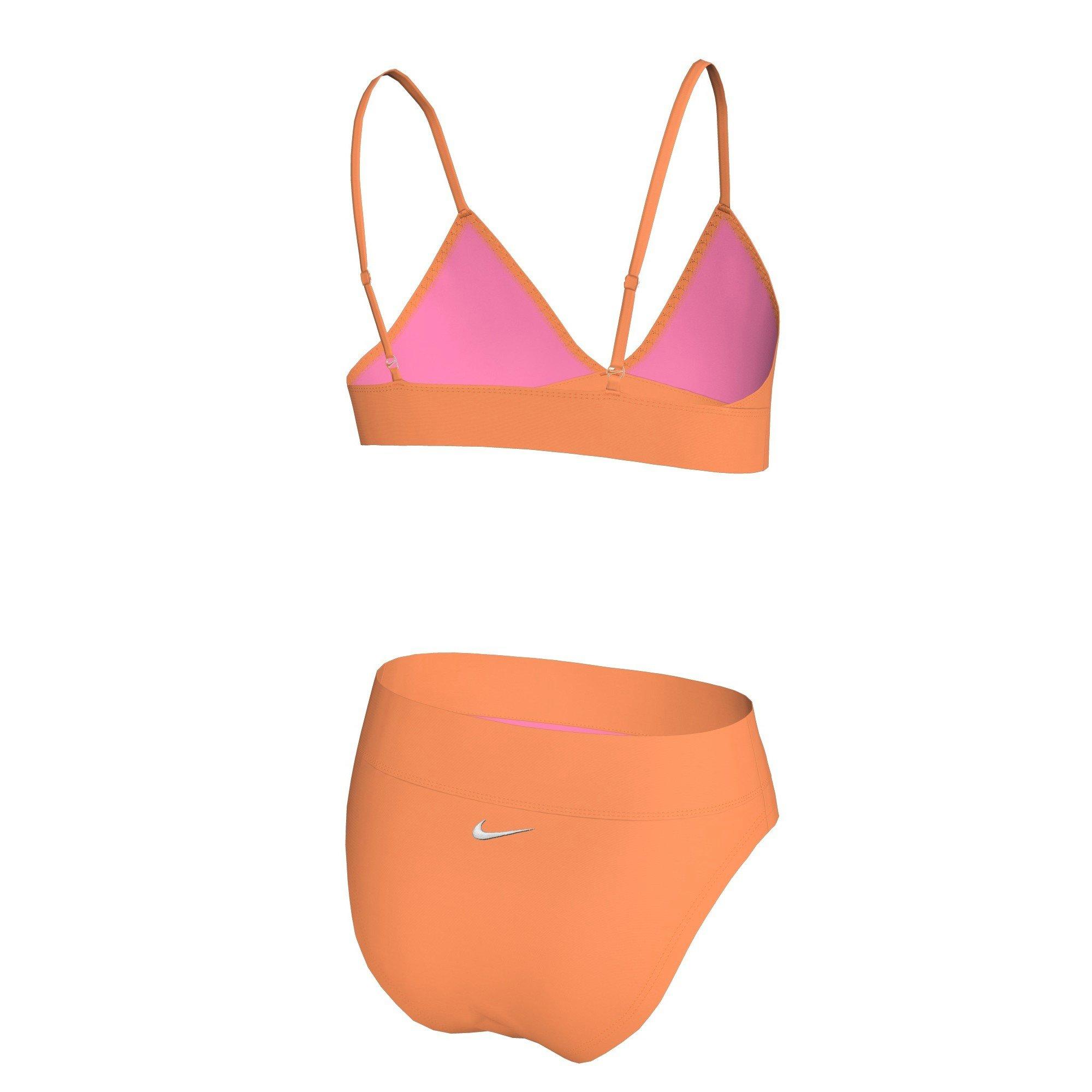 Nike Big Girls' Swim Effortless Essential Triangle Bikini - ORANGE Thumbnail View 2