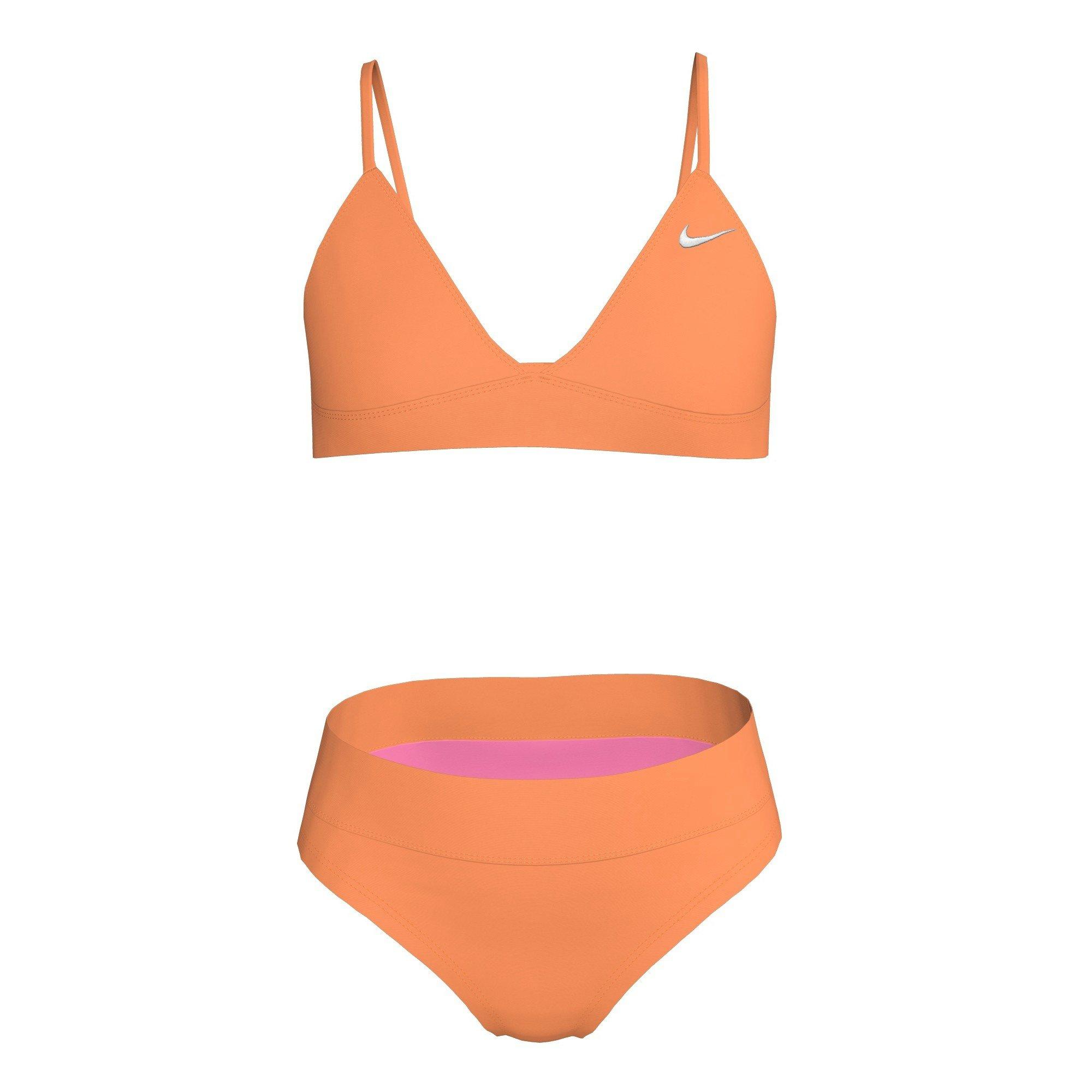 Nike Big Girls' Swim Effortless Essential Triangle Bikini - ORANGE Thumbnail View 3
