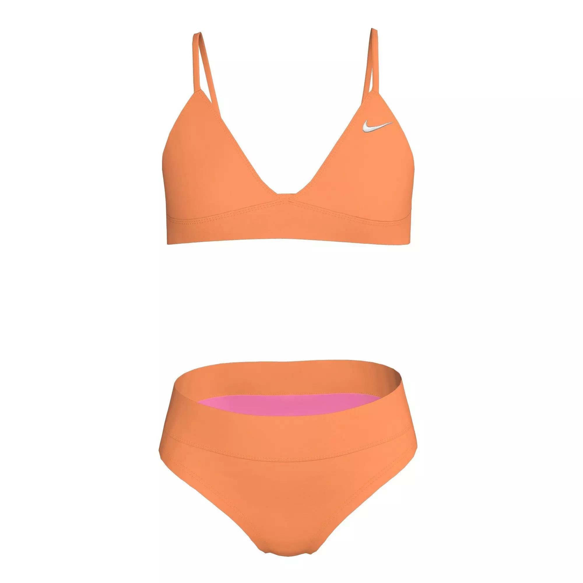 Nike Big Girls' Swim Effortless Essential Triangle Bikini - ORANGE