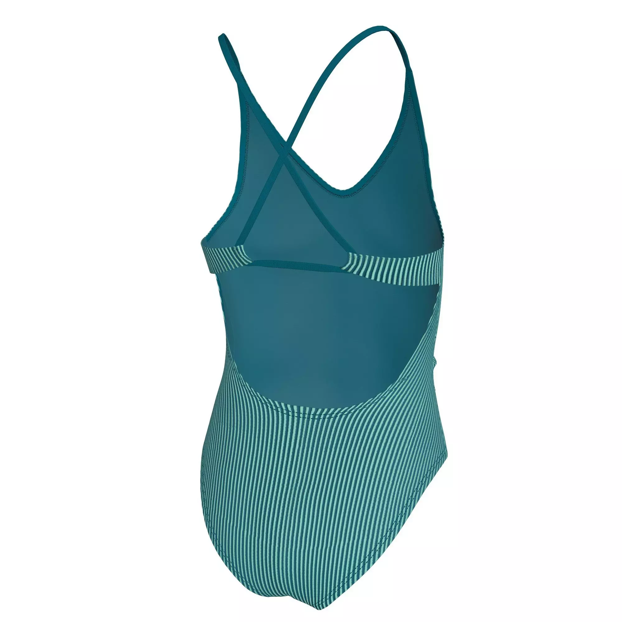 Nike Big Girls' Swim Ripple Texture Lace Up One Piece Swimsuit - TURQUOISE