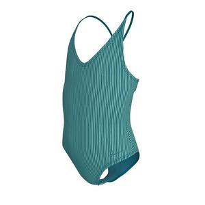 Nike Big Girls' Swim Ripple Texture Lace Up One Piece Swimsuit