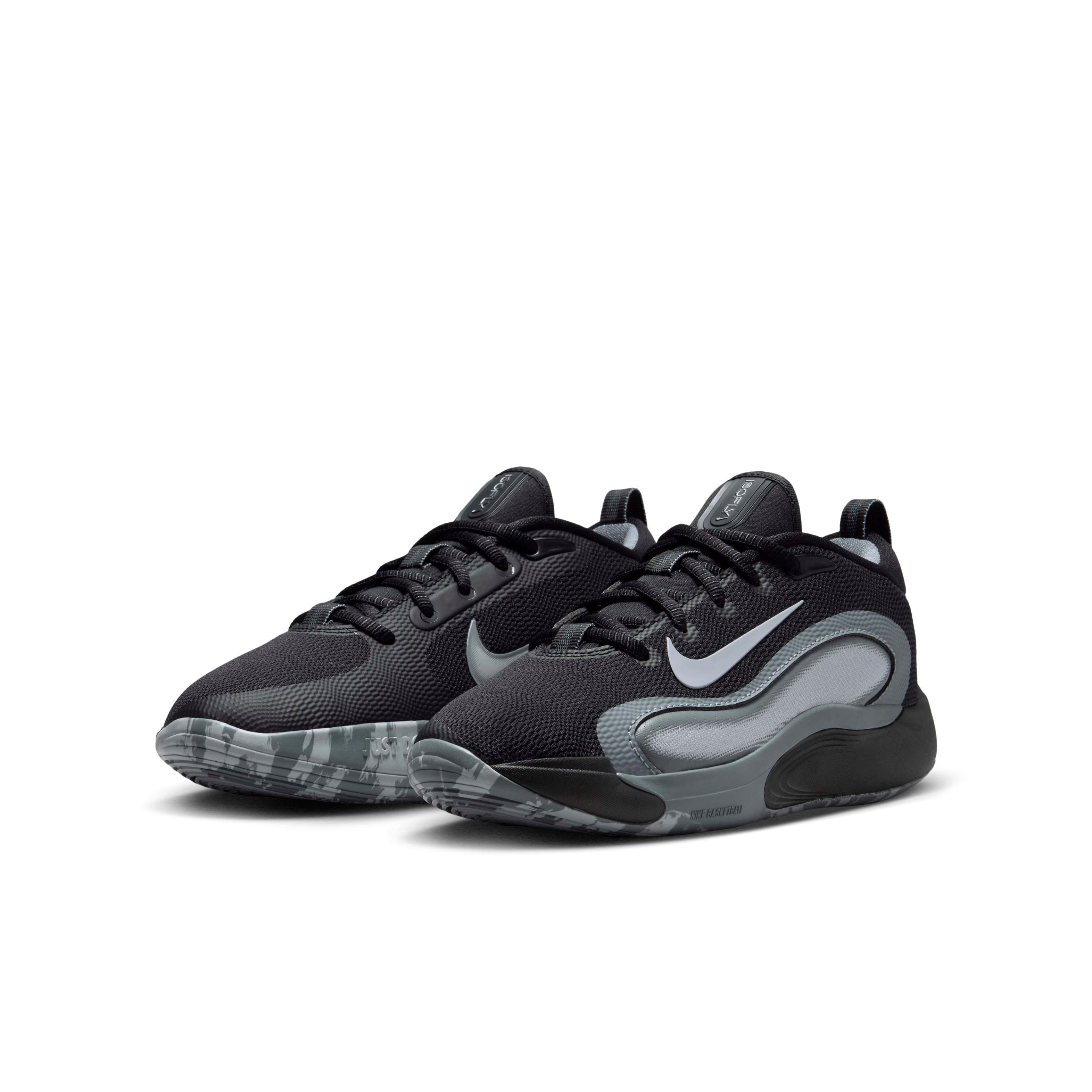 Nike IsoFly Grade School Boys' "Black/Cool Grey/White/Wolf Grey" Basketball Shoe