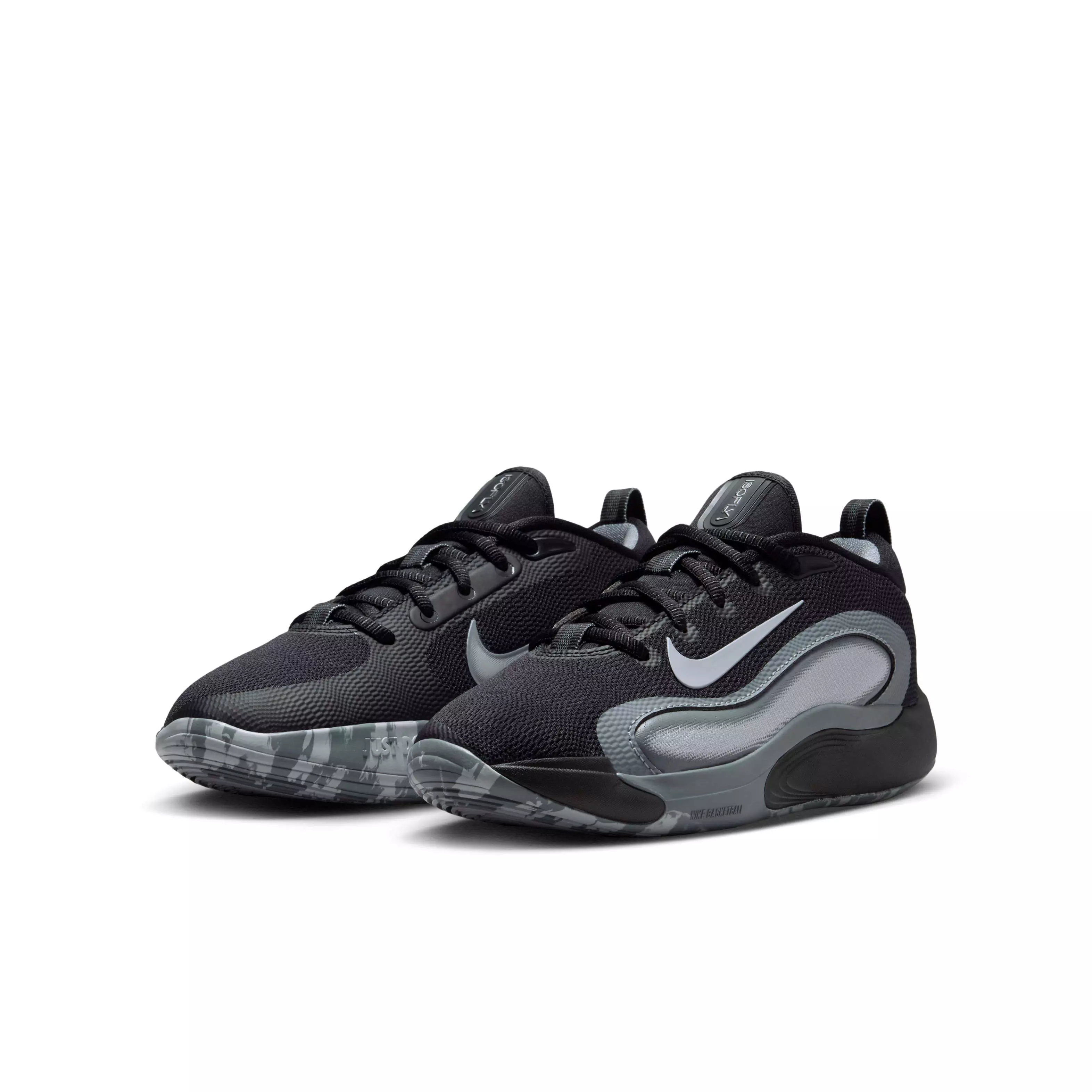 Nike IsoFly "Black/Cool Grey/White/Wolf Grey" Grade School Boys' Basketball Shoe - BLACK/GREY/WHITE/GREY