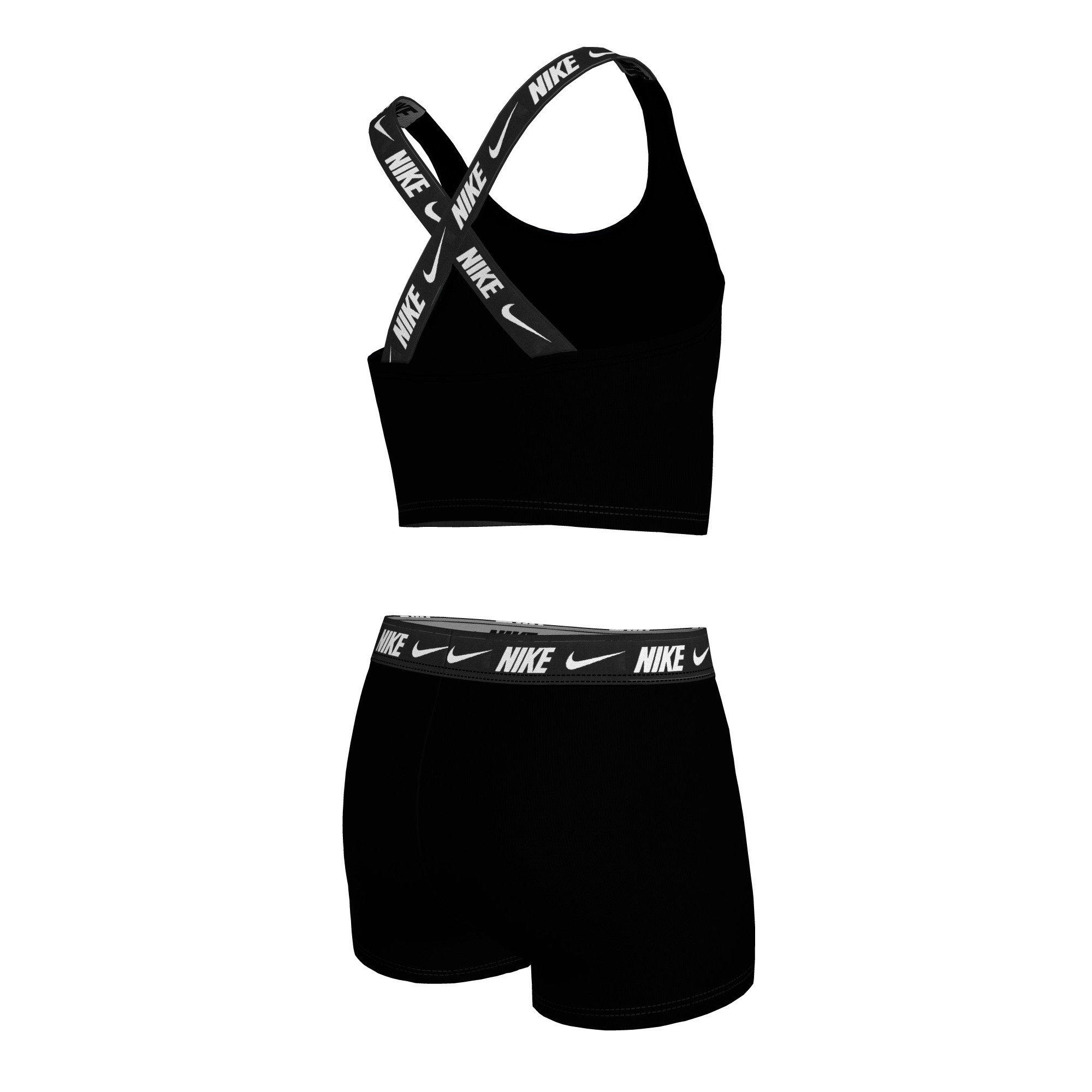 Nike Swim Logo Tape Crossback Big Girls' Midkini and Short Swimsuit Set