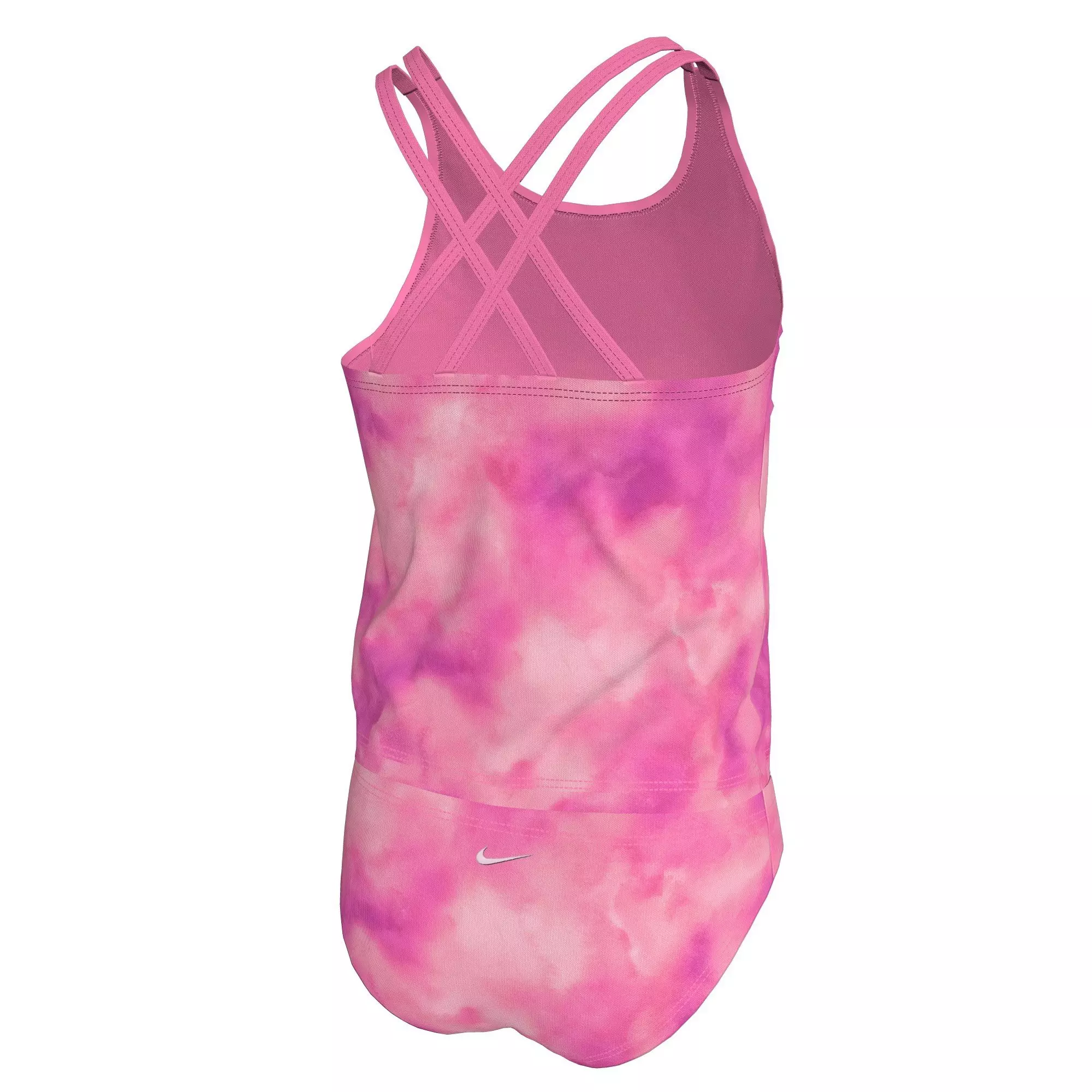 Nike Big Girls' Swim Autatic Awe Spiderback Tankini Swimsuit Set - PINK