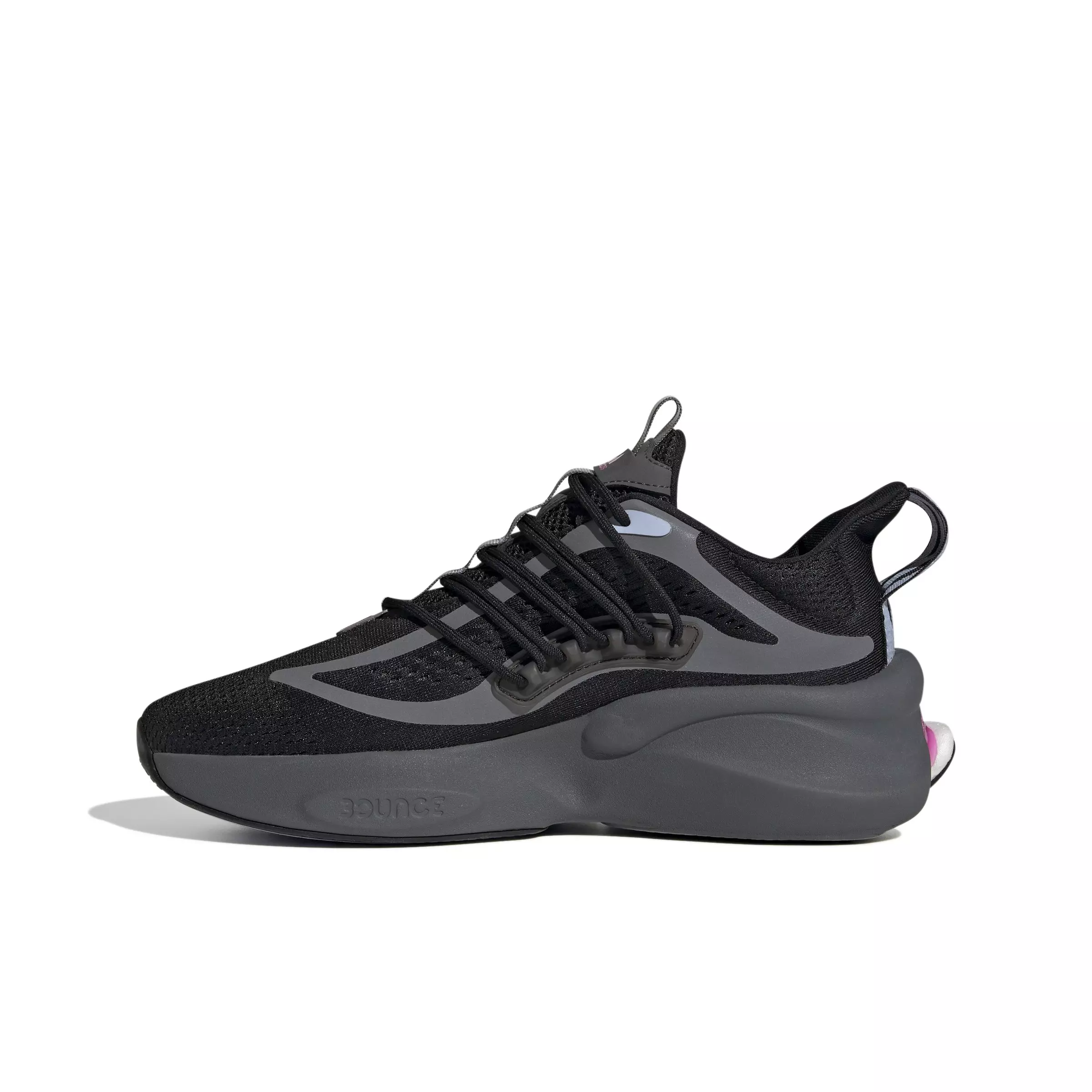 adidas Alphaboost V1 Sustainable BOOST "Core Black/Luc Fuchsia/Blue Dawn" Men's Running Shoe - BLACK/FUCHSIA/BLUE
