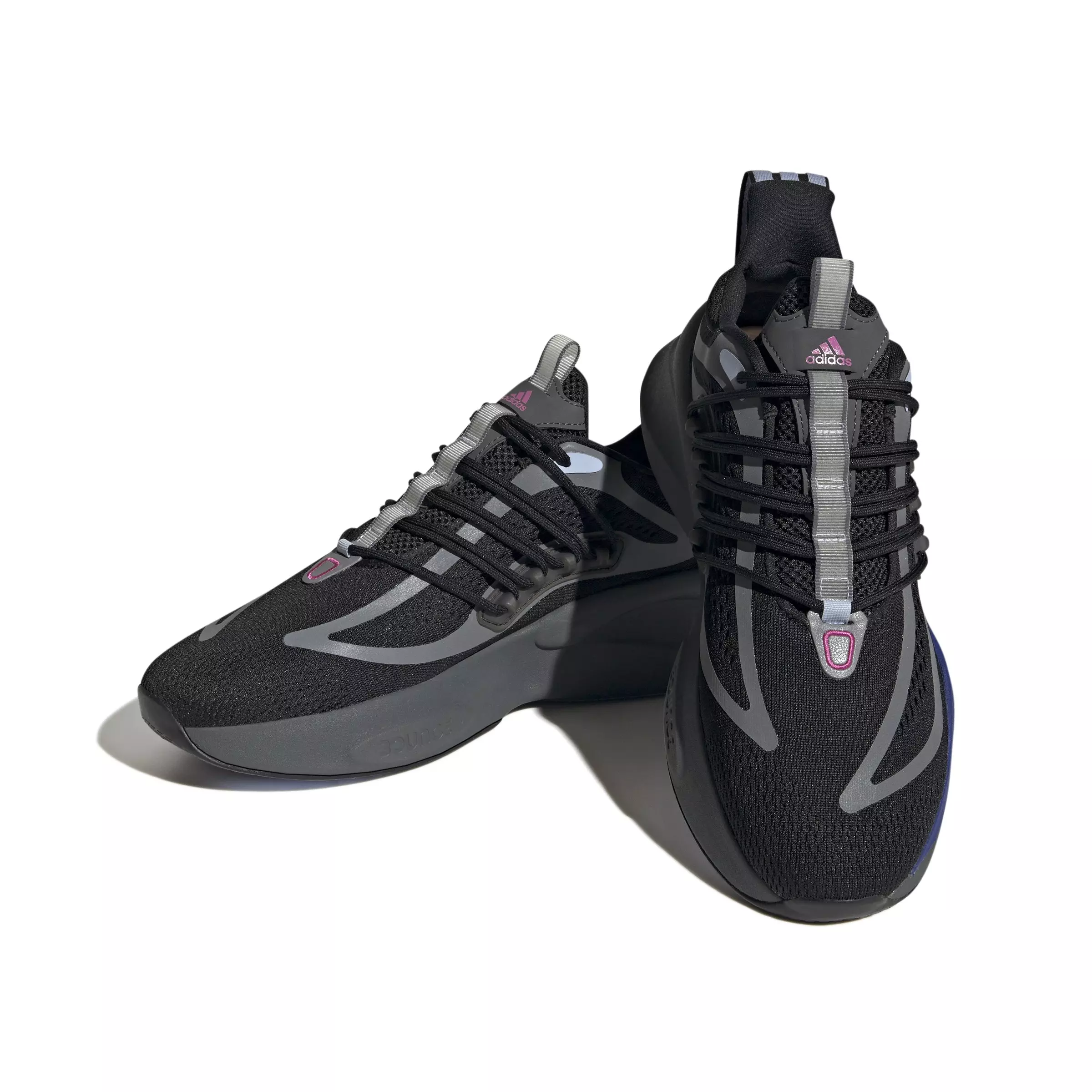 adidas Alphaboost V1 Sustainable BOOST "Core Black/Luc Fuchsia/Blue Dawn" Men's Running Shoe - BLACK/FUCHSIA/BLUE
