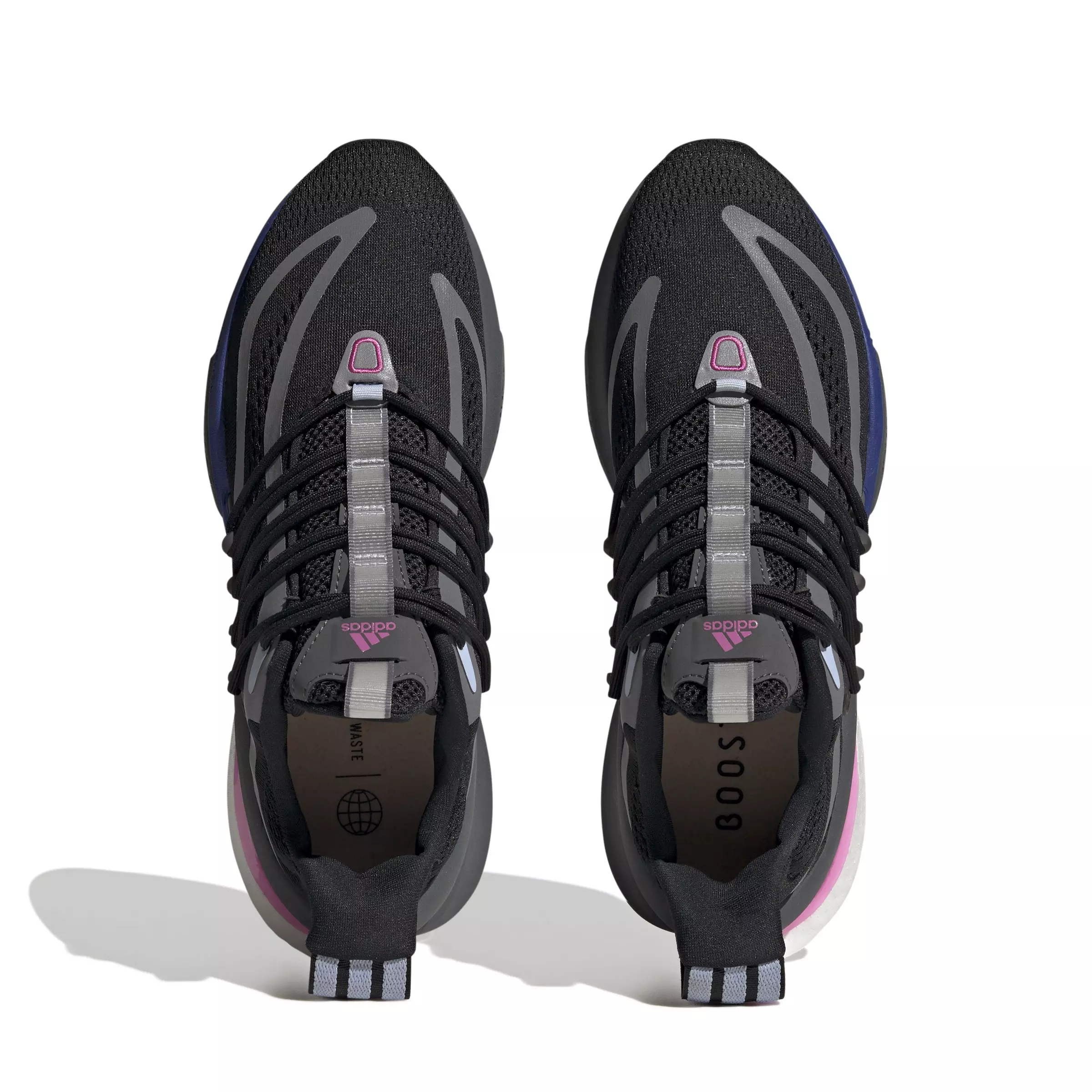 adidas Alphaboost V1 Sustainable BOOST "Core Black/Luc Fuchsia/Blue Dawn" Men's Running Shoe - BLACK/FUCHSIA/BLUE